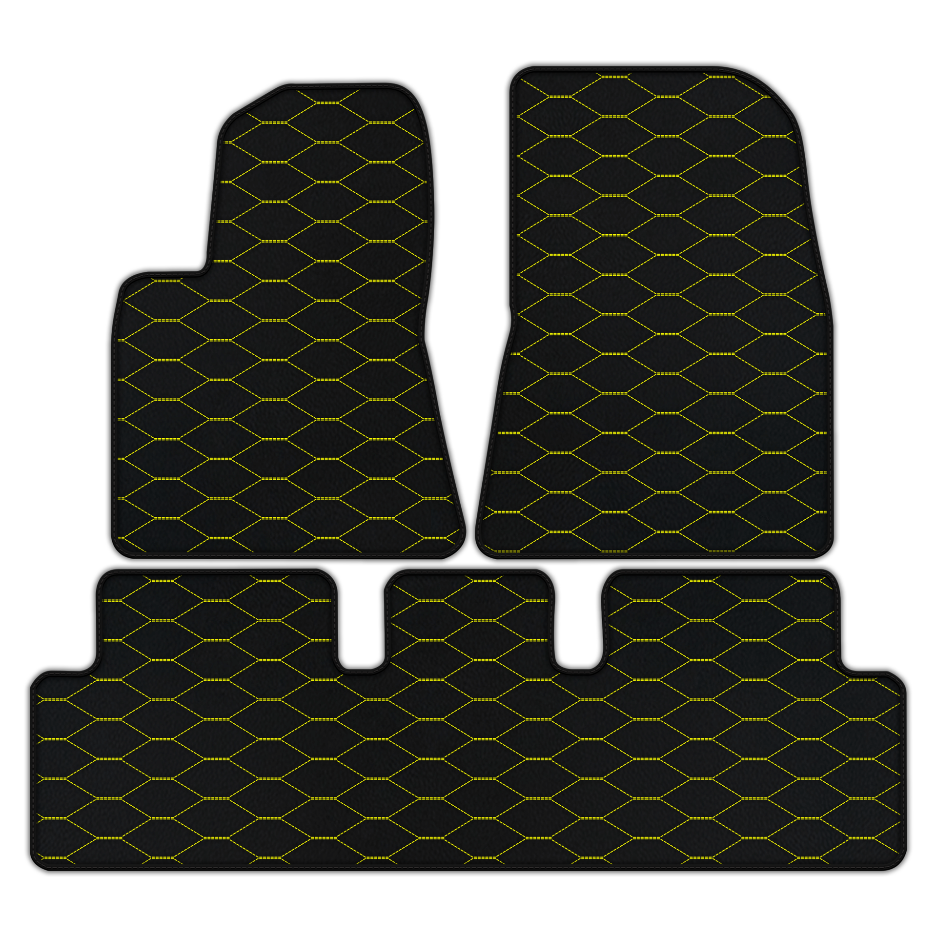 Customizable Leather Floor Mats with Viper Hex Pattern for Tesla Model 3 (2017-2023)