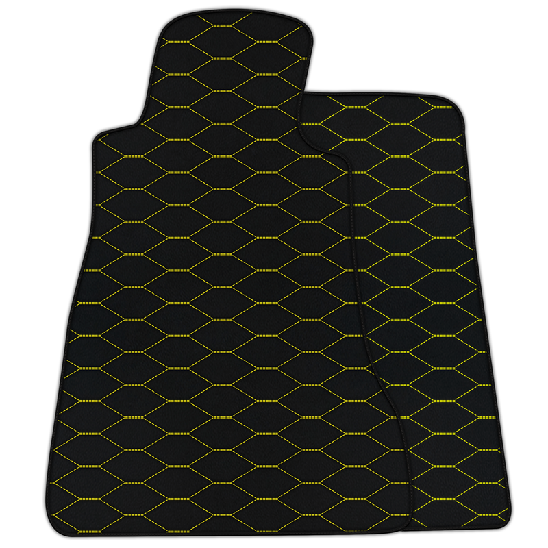 Tapis de voiture en cuir personnalisables avec motif hexagonal Viper pour Chevrolet Corvette C6 (2005-2013)