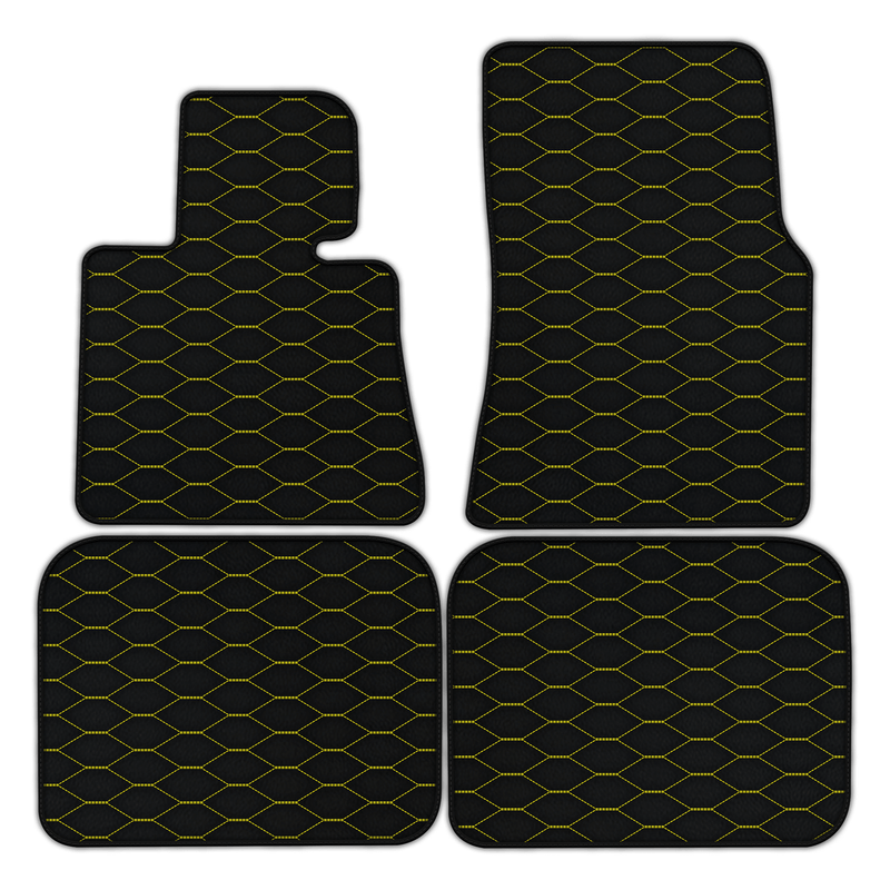 Tapis de voiture en cuir personnalisables avec motif en hexagone Viper pour Rolls Royce Phantom Sedan (2003-2016)