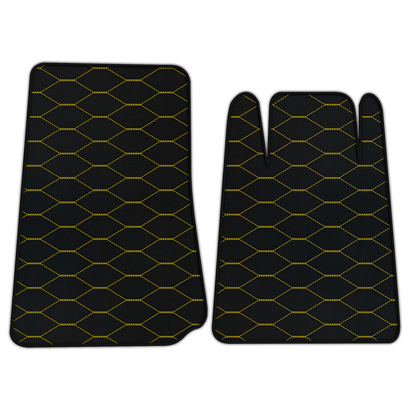 Customizable Leather Floor Mats with Viper Hex Pattern for Lamborghini Espada (1968-1978)