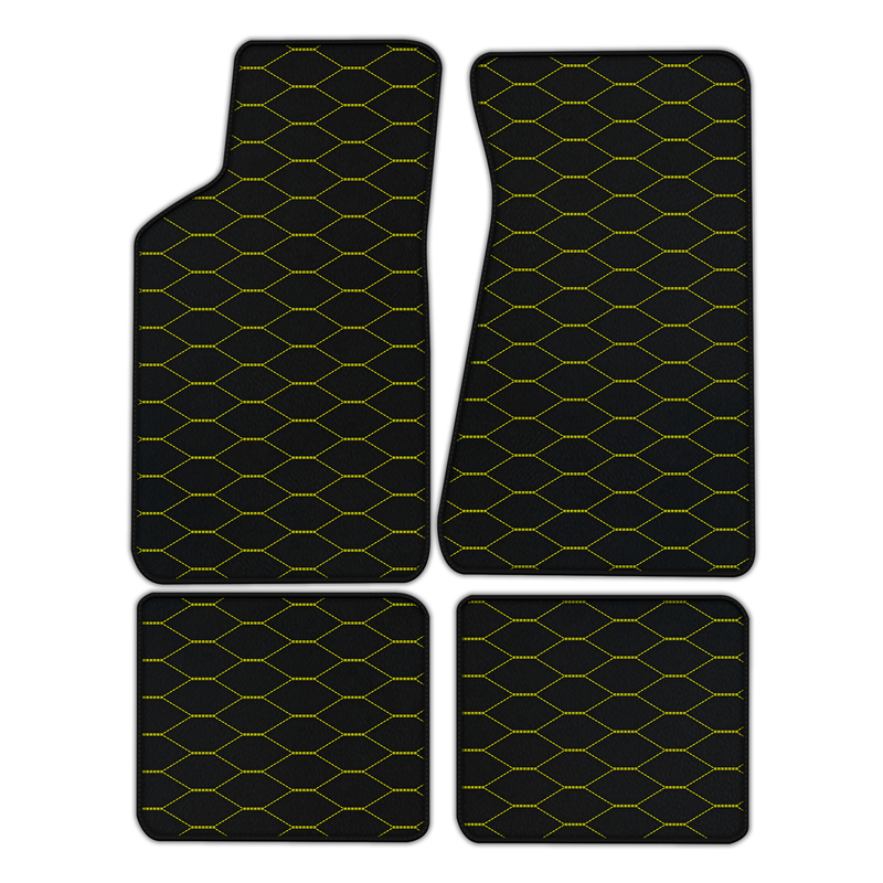 Customizable Leather Floor Mats with Viper Hex Pattern for Pontiac FireBird (1970-1981)