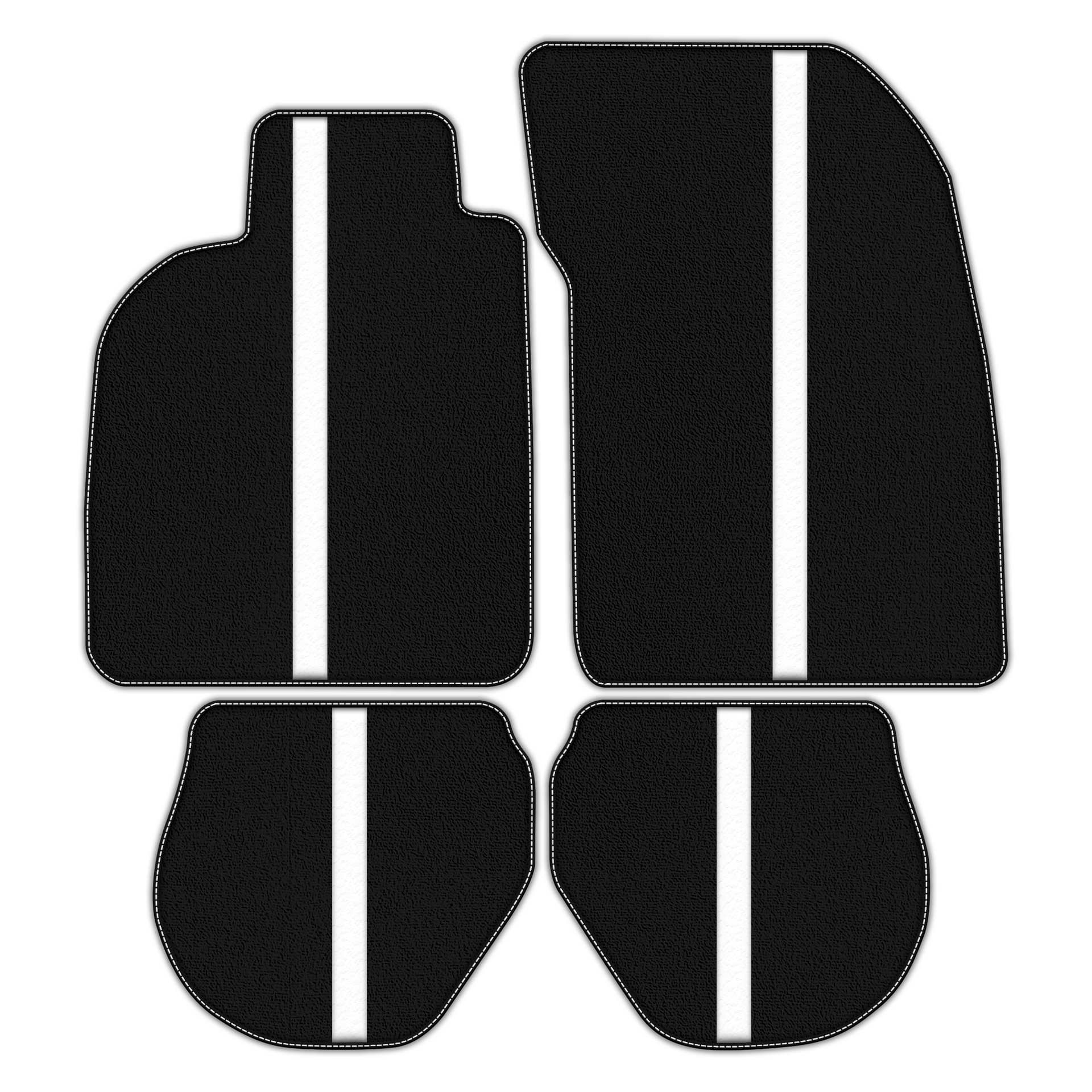 Black Floor Mats with Leather Line for Porsche 911 - 993 (1994-1998) - Various Colors