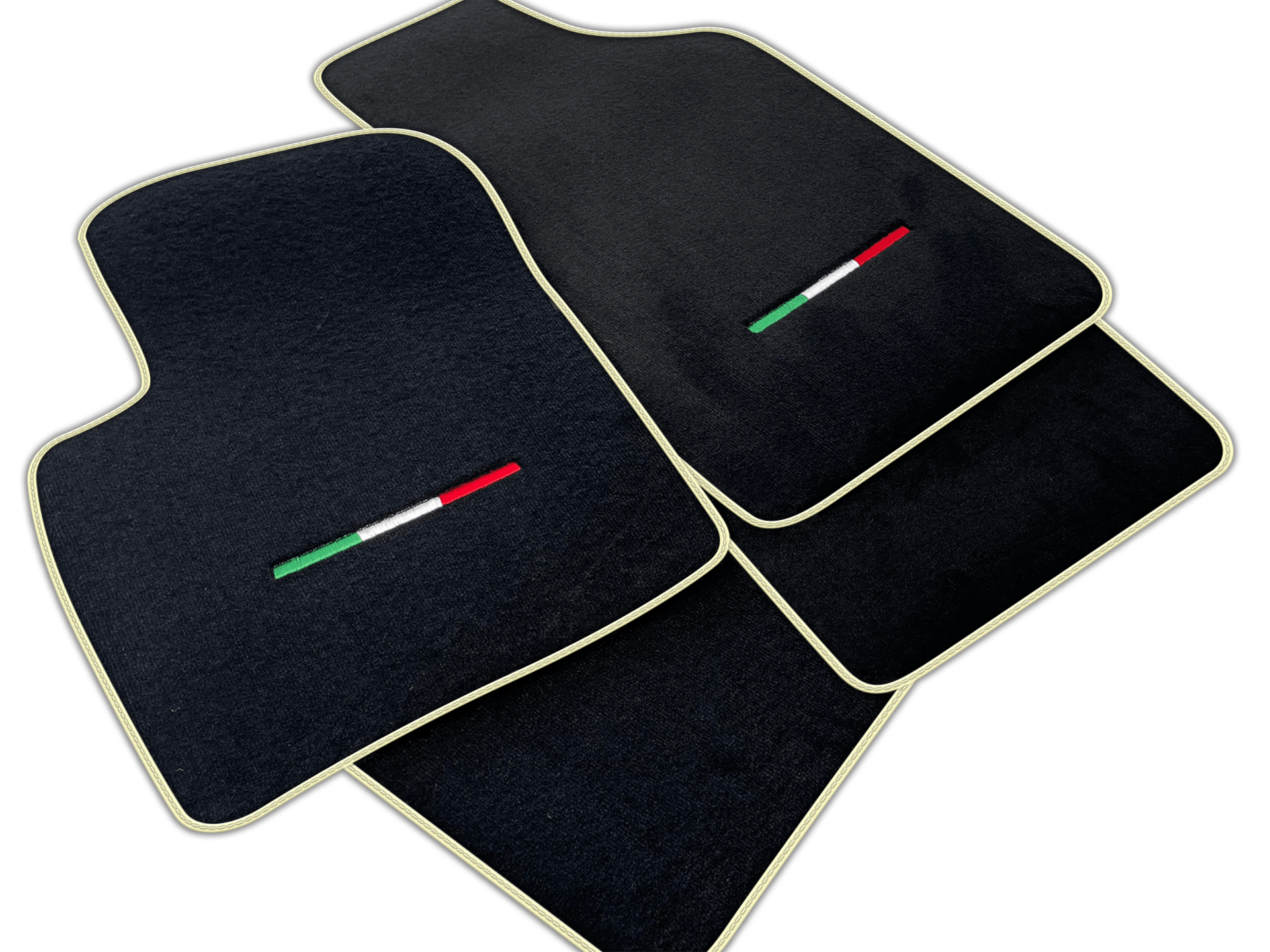 Italian Edition Black Floor Mats for Fiat 500 (2020 - 2024) Hybrid