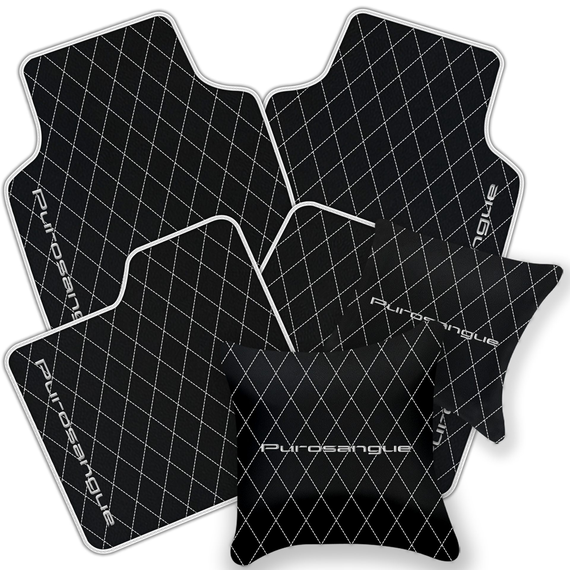 Premium Black Leather Floor Mats for Rolls Royce Shadow (1965-1977)