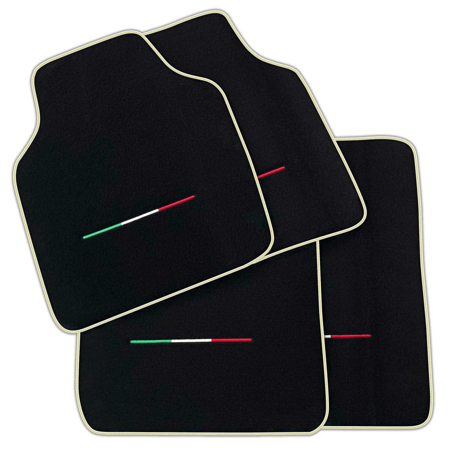 Black Floor Mats for Ferrari Purosangue (2023-2024) IT Flag | Various Trim Colors