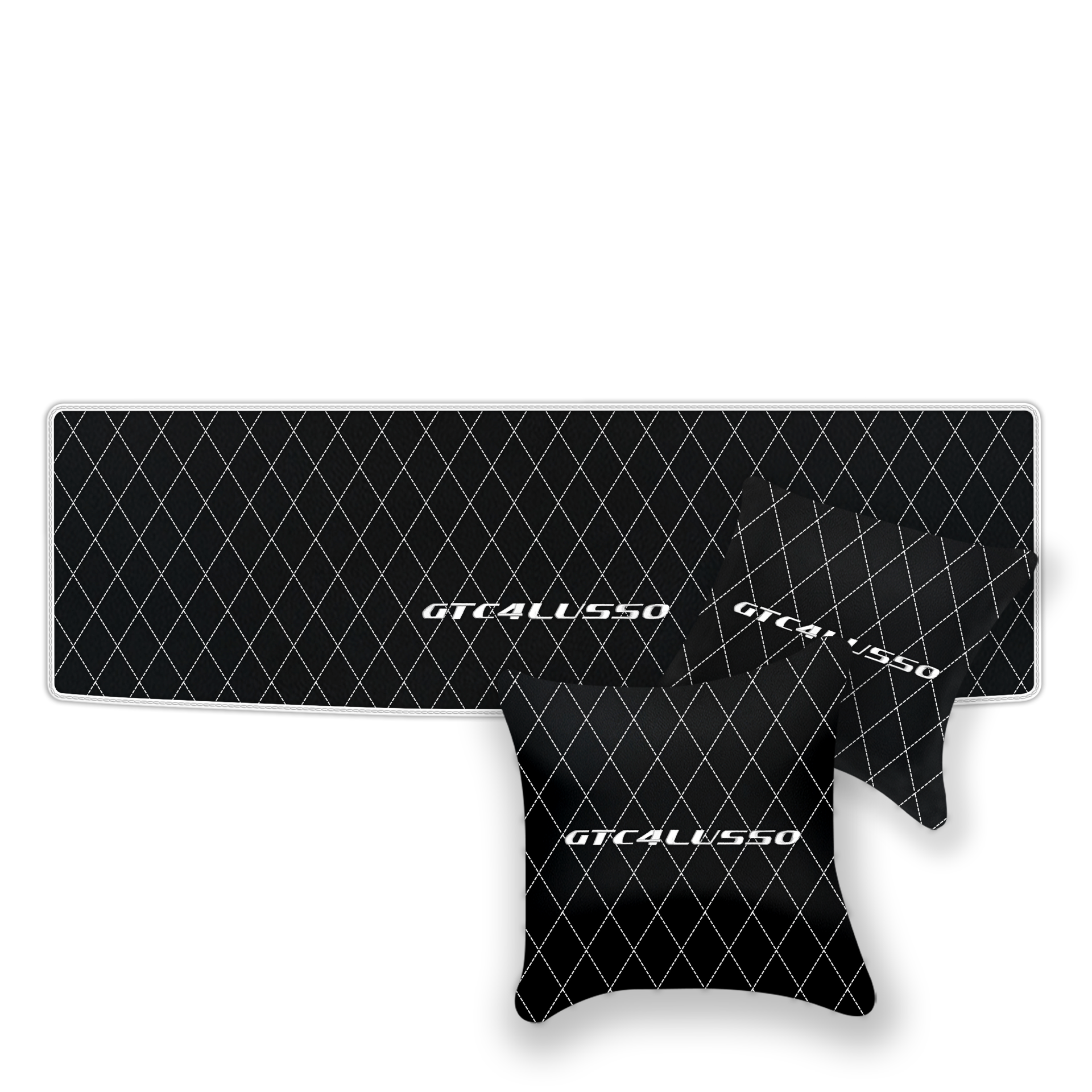 Luxury Black Leather Floor Mats for Ferrari Roma (2021-2024)