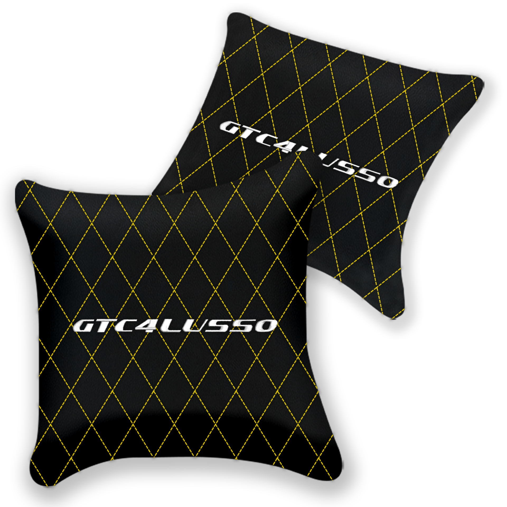 Custom Black Leather Pillows for Ferrari GTC4 Lusso - Set of 2