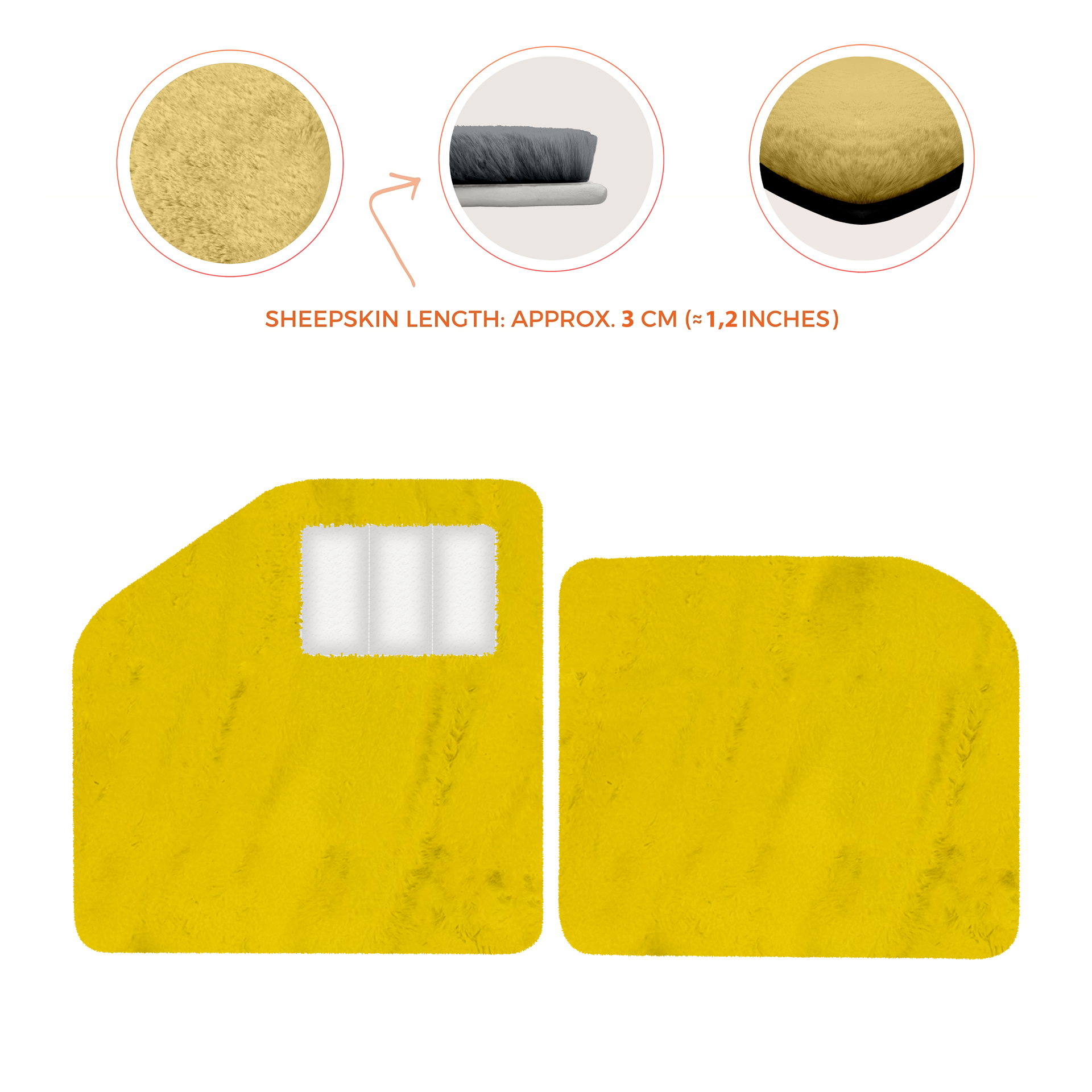 Sheepskin Floor Mats for Aston Martin Vulcan (2015-2016) Track Car - Luxury