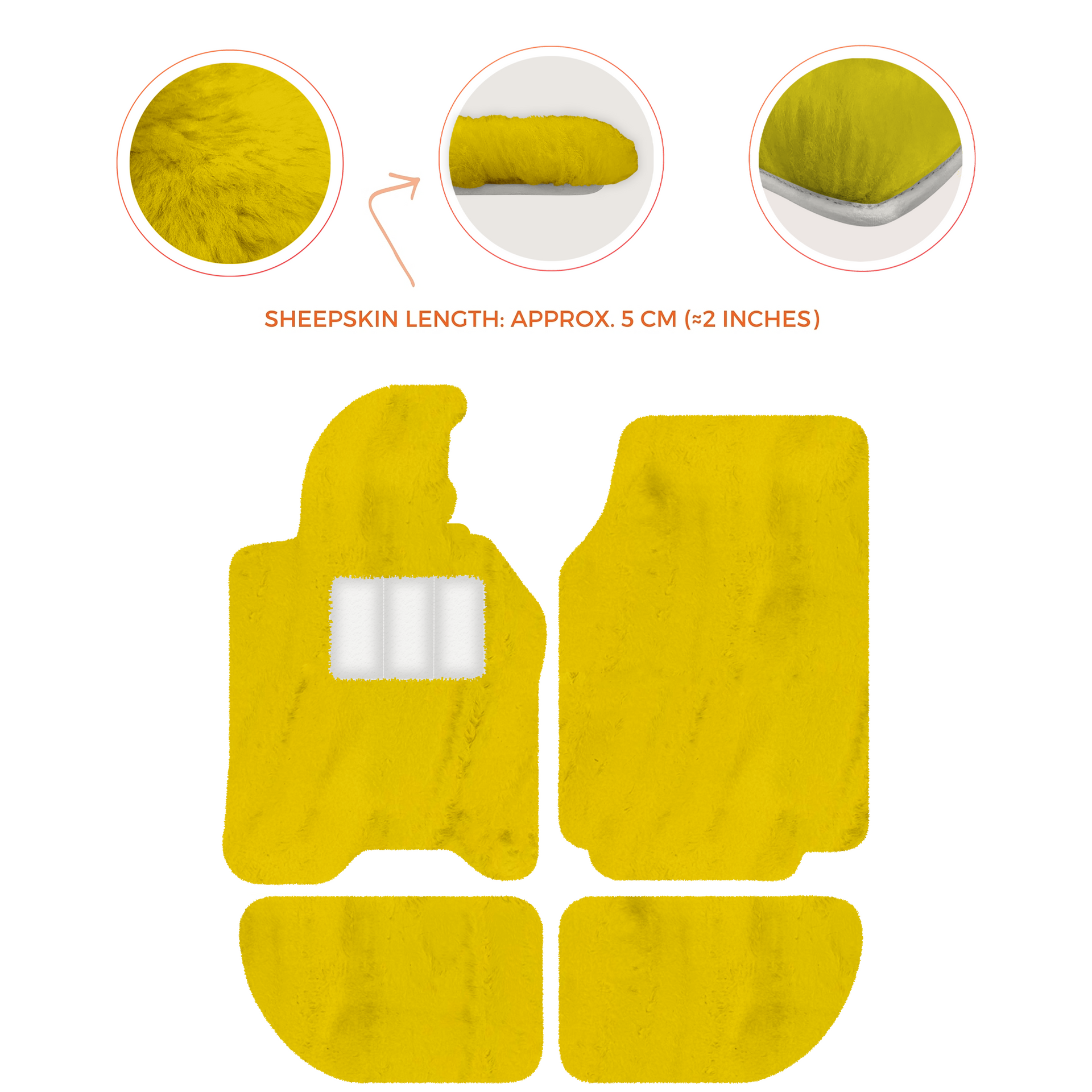 Sheepskin Floor Mats for Porsche 944 (1981-1991) | Custom Colors