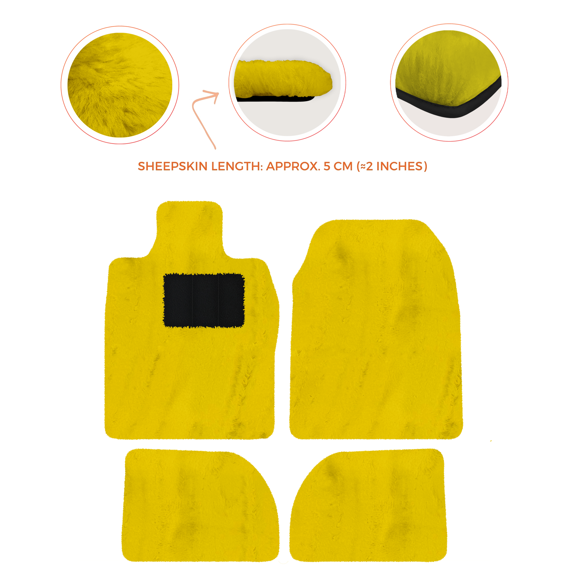 Premium Sheepskin Floor Mats for Porsche 924 (1976-1988)