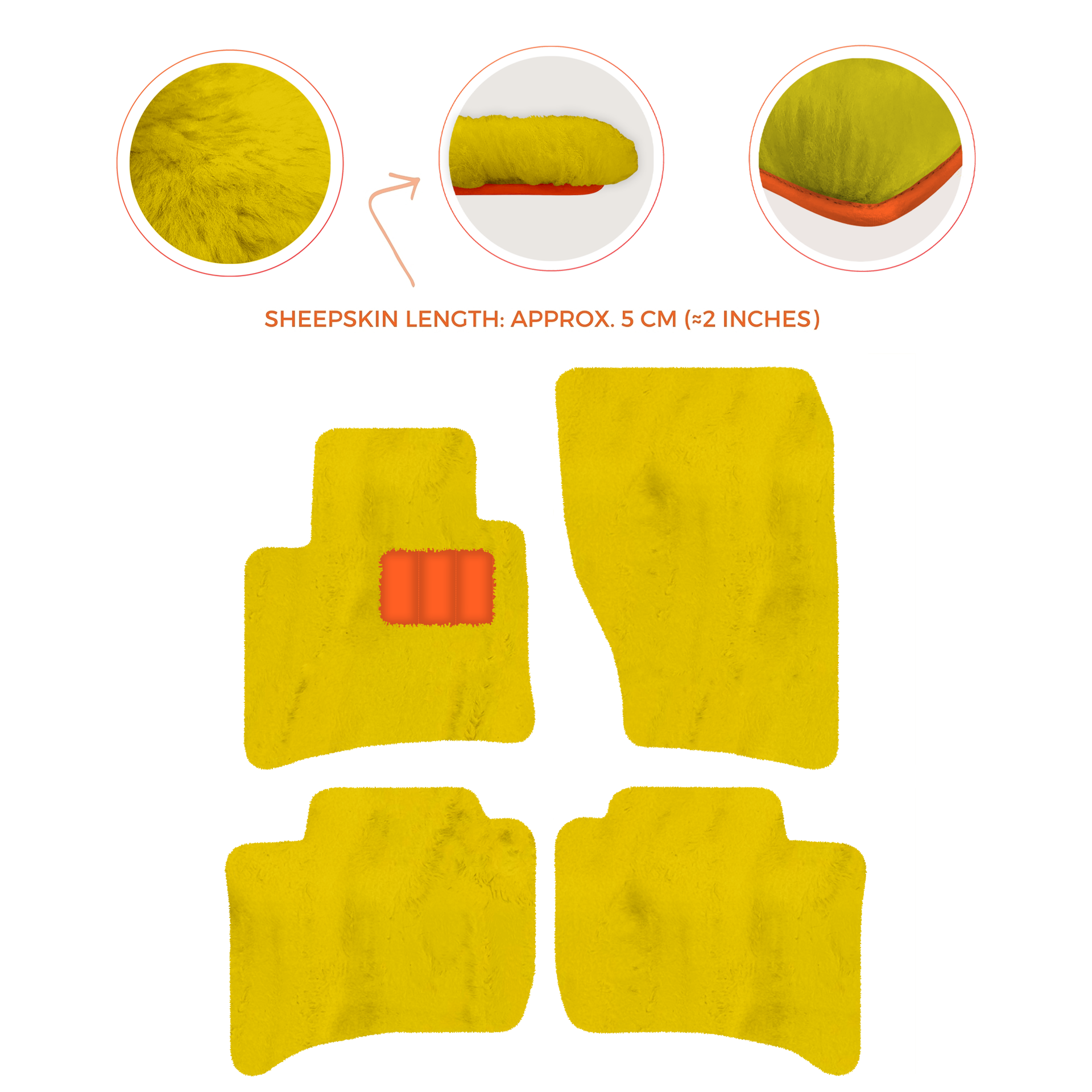 Premium Sheepskin Floor Mats for Porsche Cayenne (2010-2018)