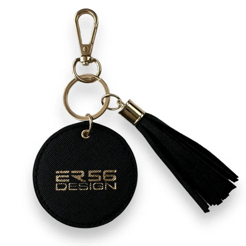 Black leather ER56 car keychain