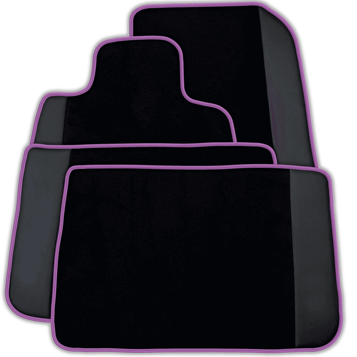 AutoWin Black Floor Mats for Rolls Royce Phantom Sedan (2003-2016) with Leather | Various Trim Colors