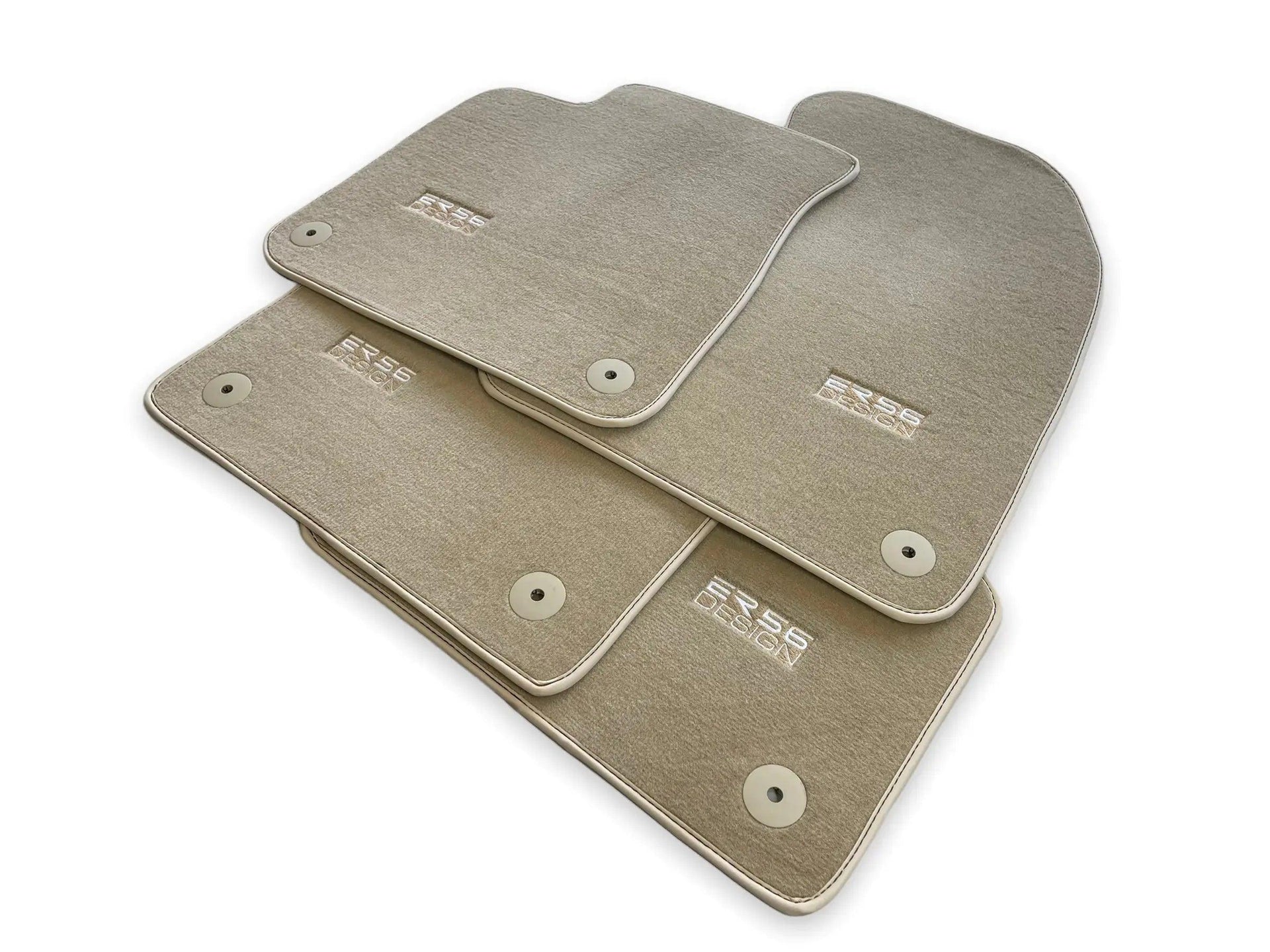 Beige Floor Mats for Audi A3 - 5-door Sedan (MHEV) Mild Hybrid Electric Vehicle (2021 - 2024) | ER56 Design - AutoWin