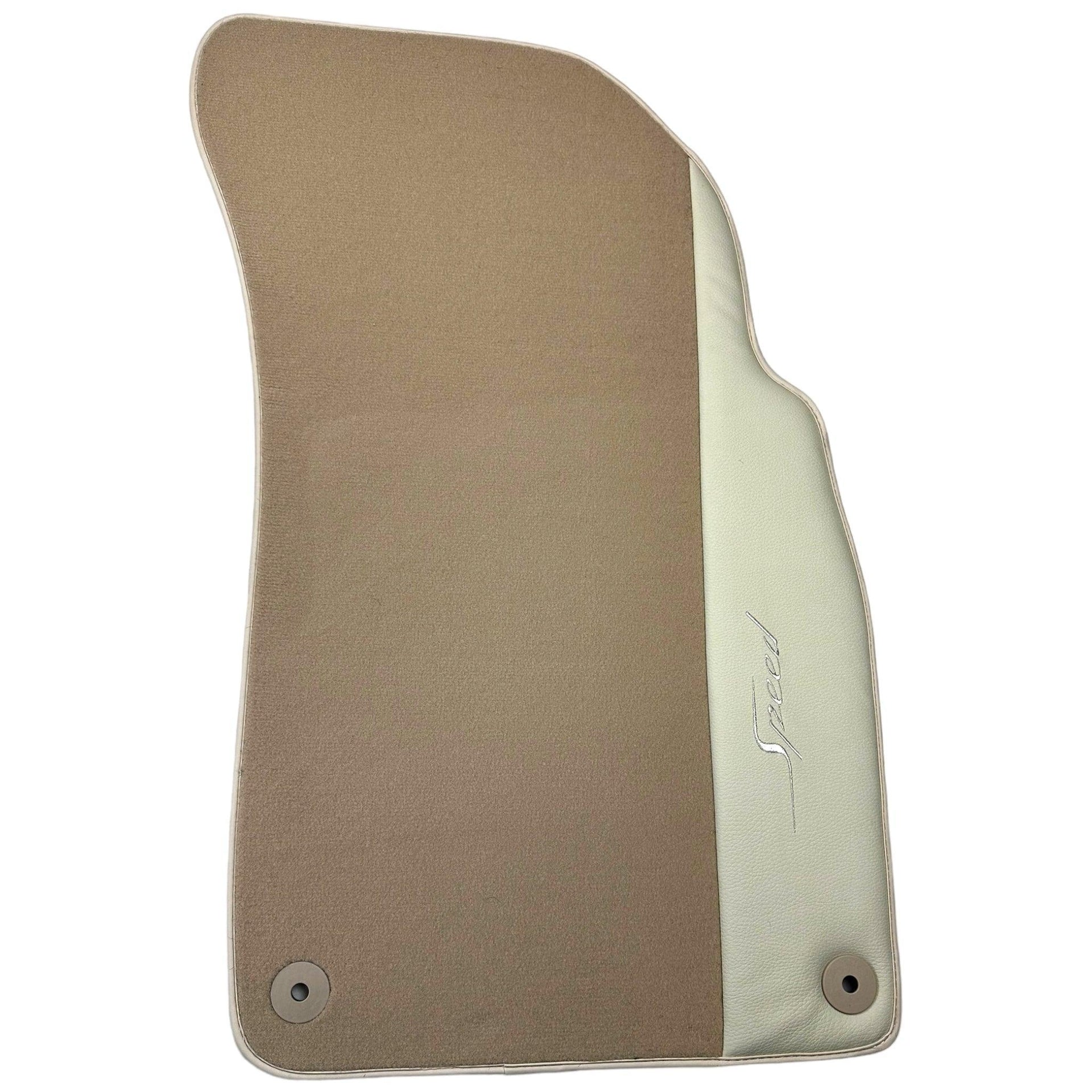 Beige Floor Mats for Bentley Bentayga (2015-2023) with Leather - AutoWin