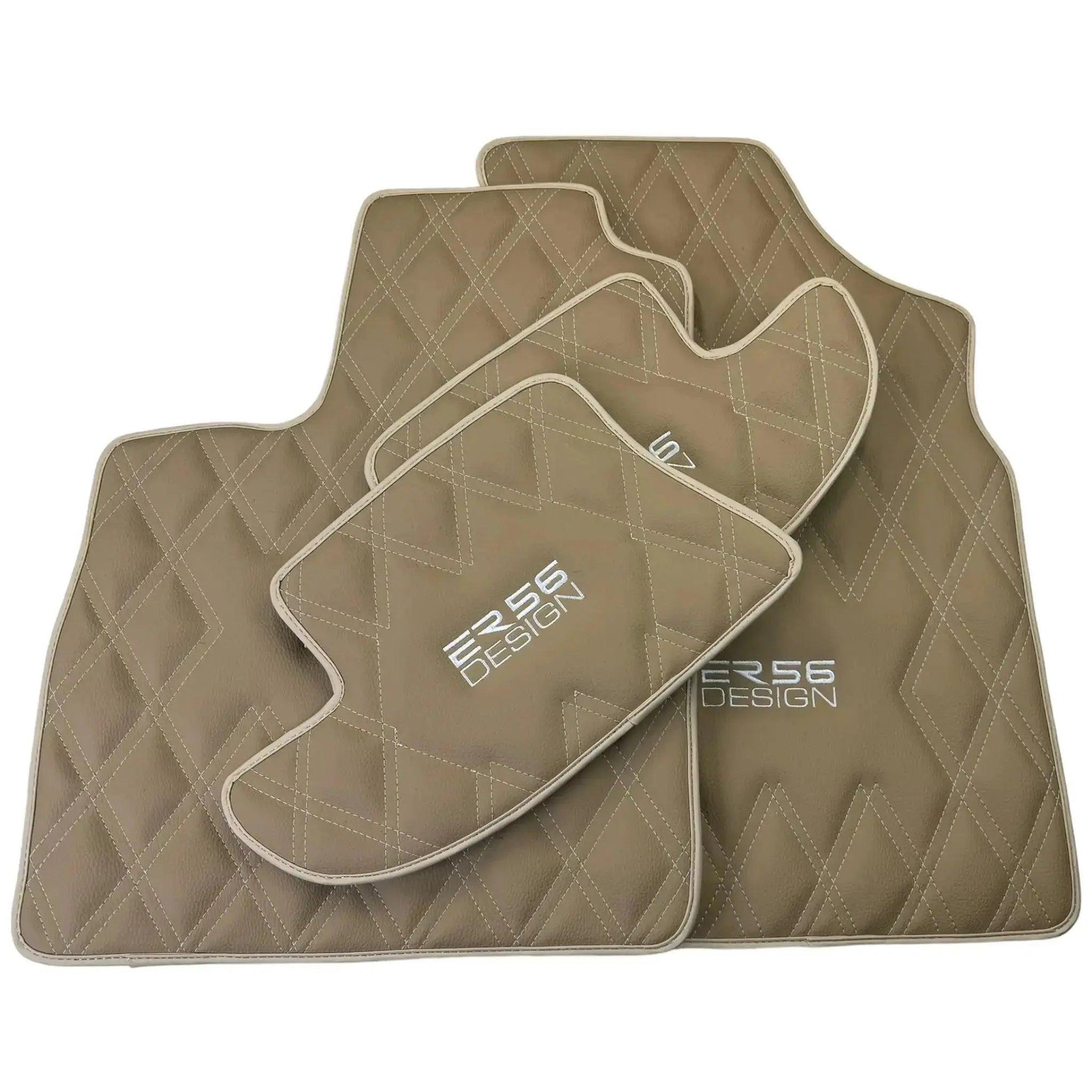 Beige Floor Mats for Bentley Continental GT (2018–2023) with Leather | ER56 Design - AutoWin