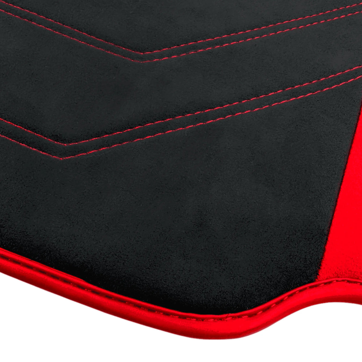 Black Alcantara Floor Mats for Ferrari 458 Italia (2009-2015) with Red Alcantara Accents
