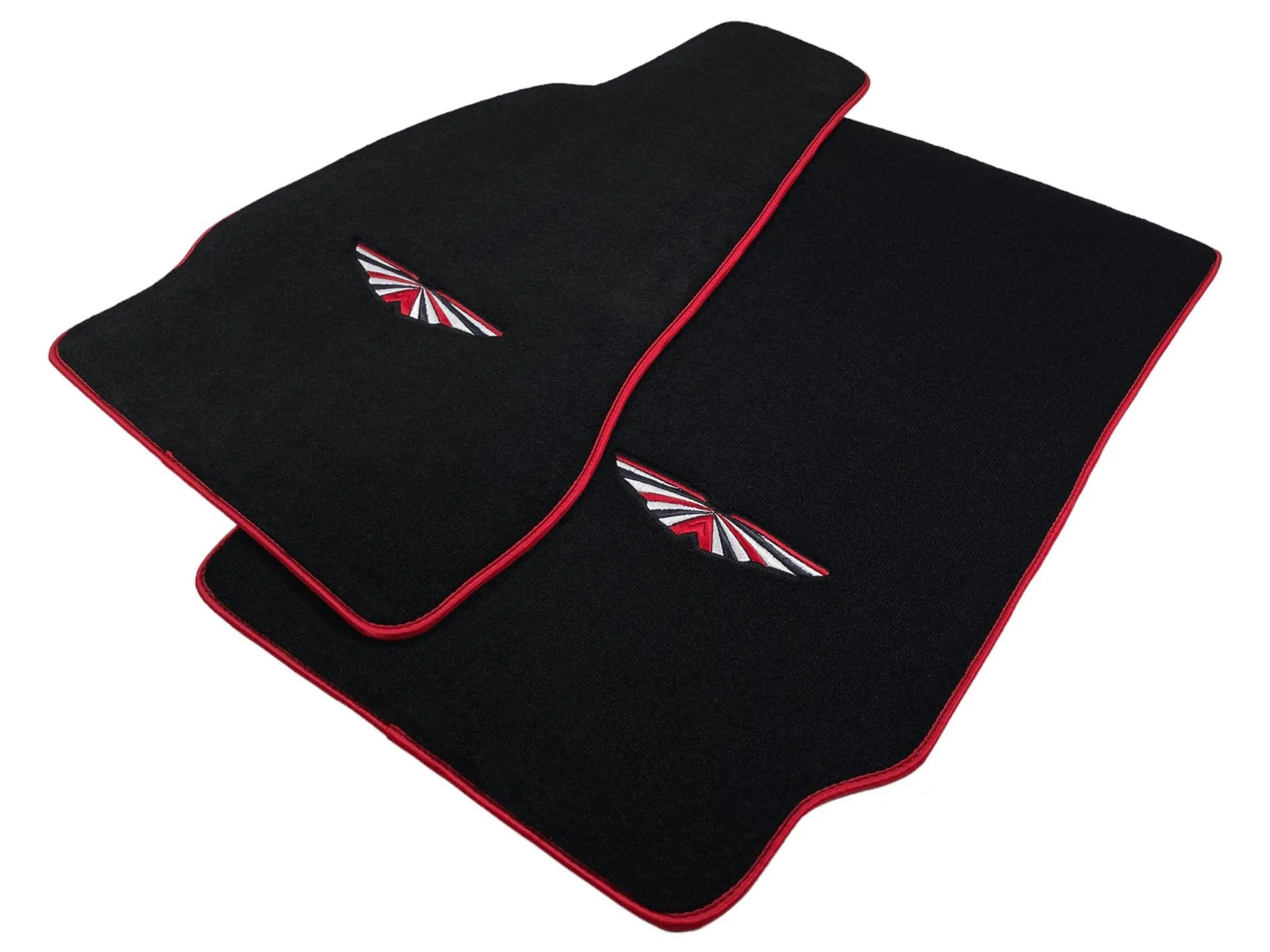 Black Floor Mats For Aston Martin Vanquish (2012–2018) Red Trim - AutoWin
