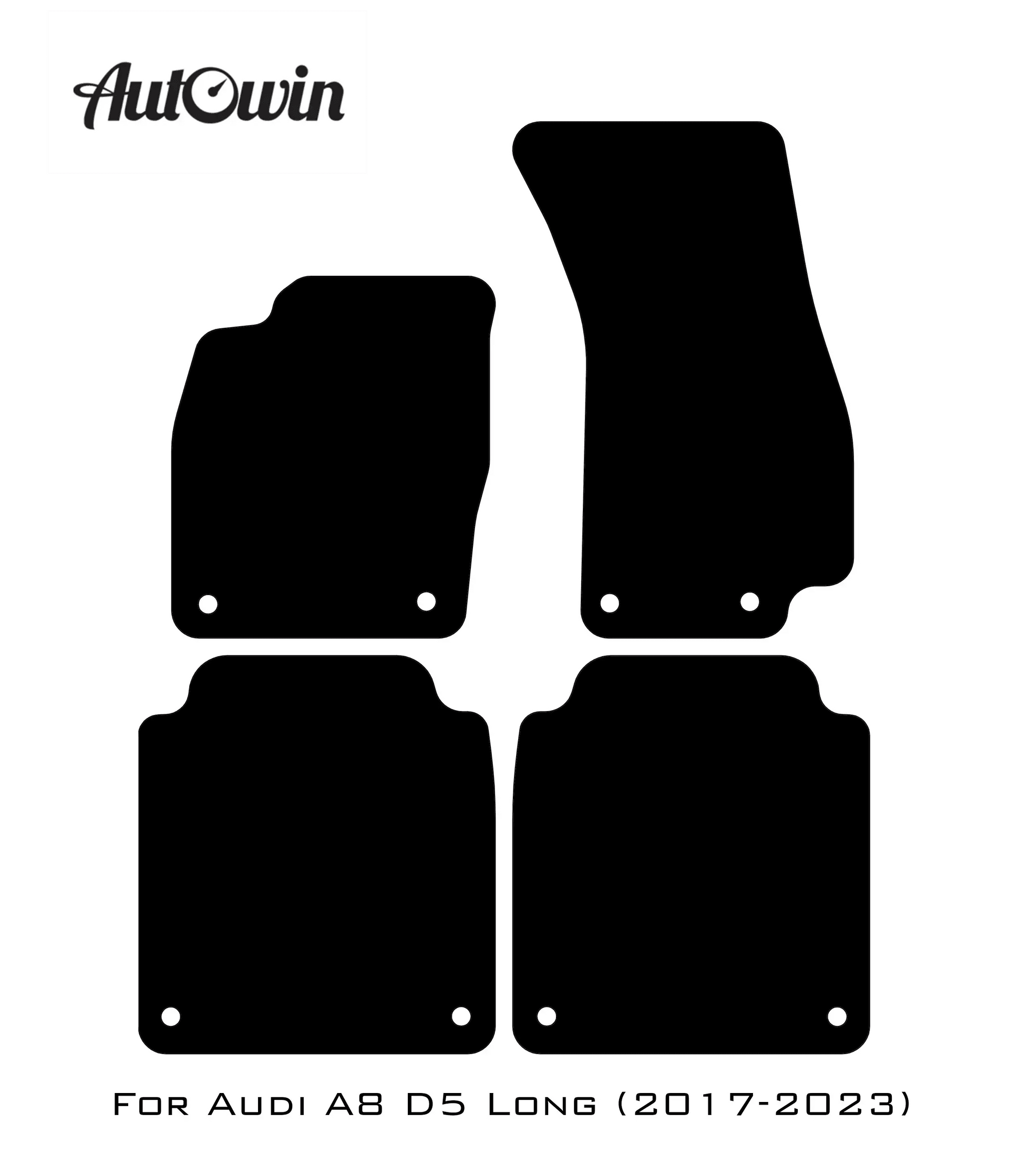 Black Floor Mats for Audi A8 D5 Long (2017-2023) | ER56 Design - AutoWin