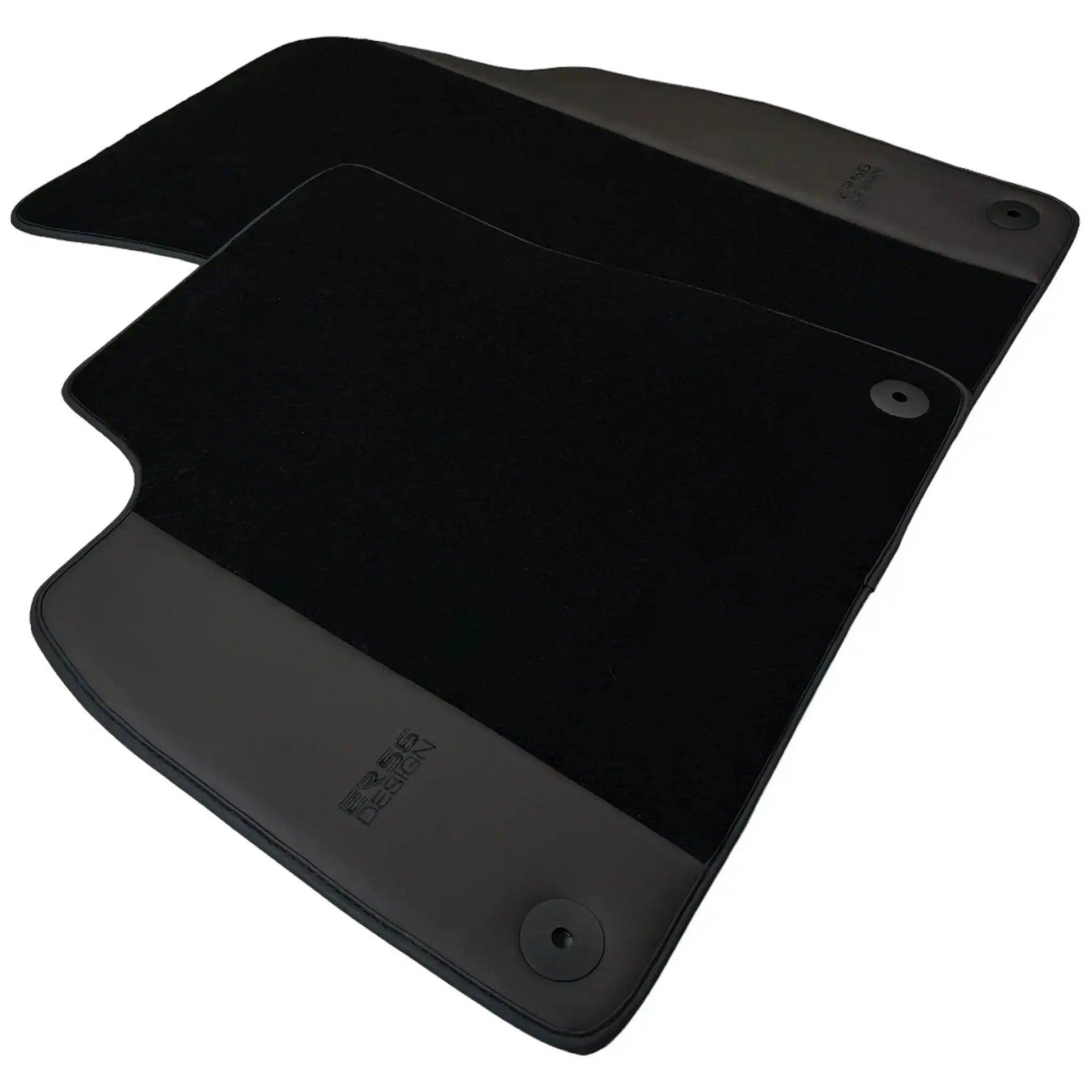 Black Floor Mats for Audi Q8 e-tron (2023-2025) with Dark Brown Leather | ER56 Design - AutoWin