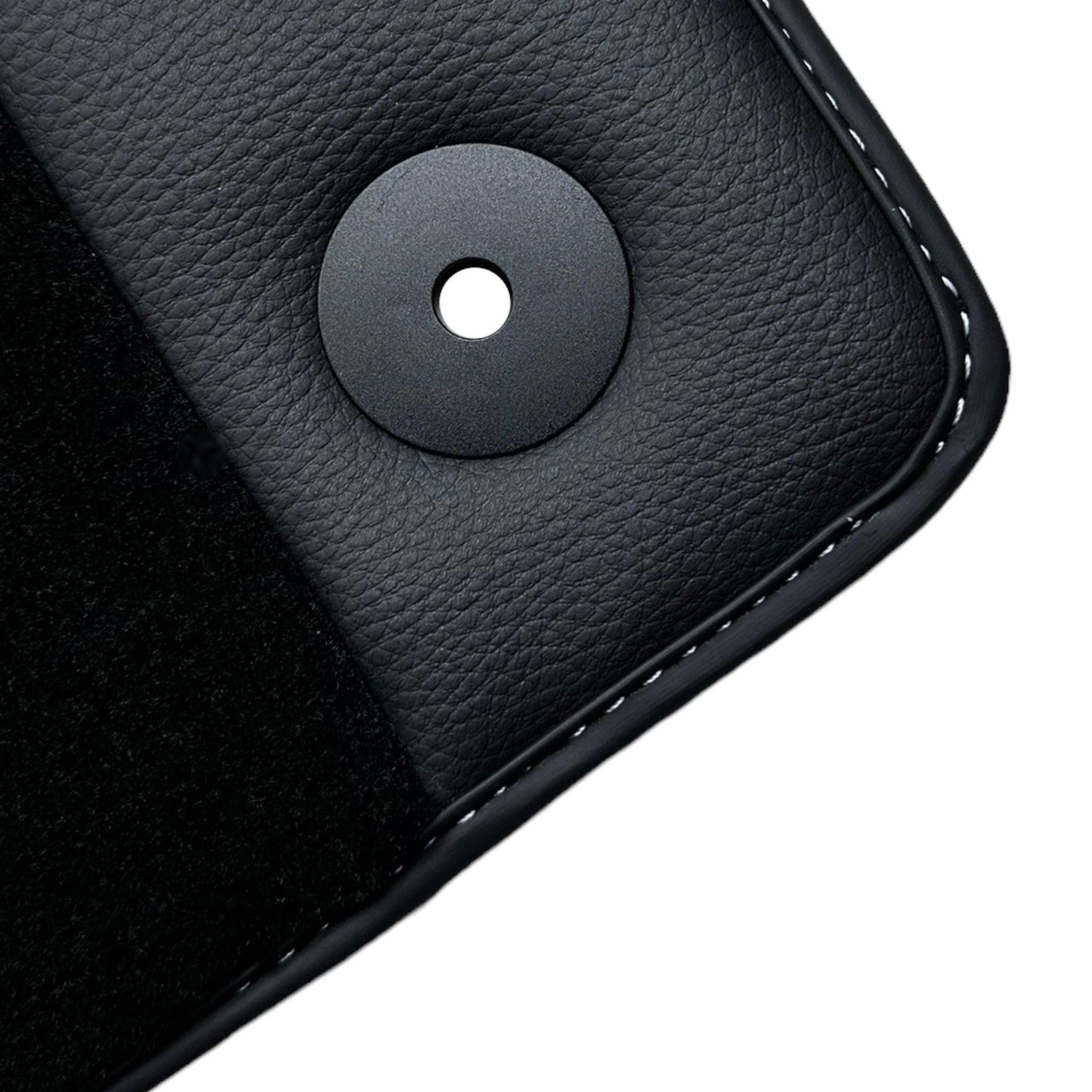 Black Floor Mats for Audi TT MK1 Convertible (1998-2006) with Leather - AutoWin