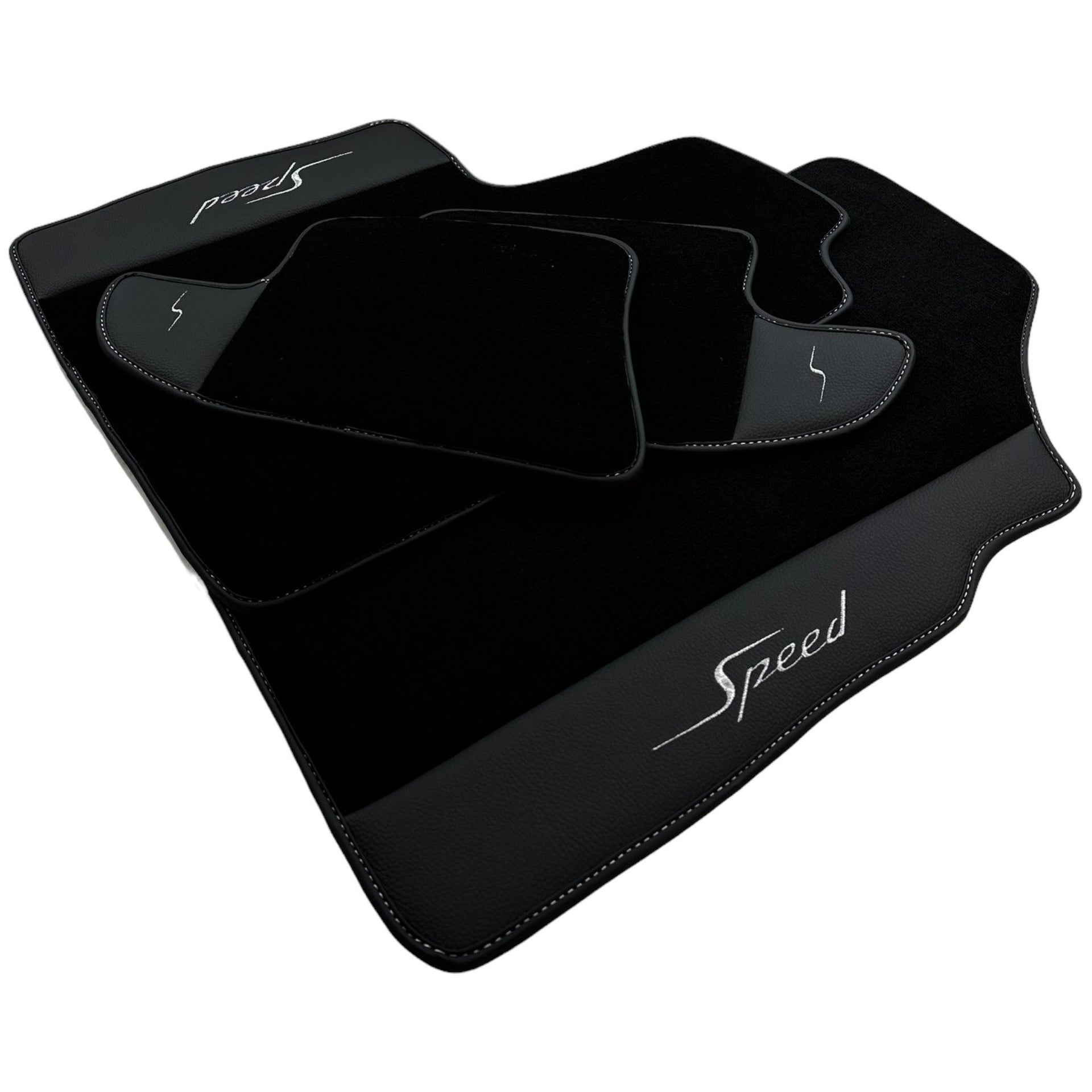 Black Floor Mats For Bentley Continental GT Speed (2011–2018) with Leather - AutoWin