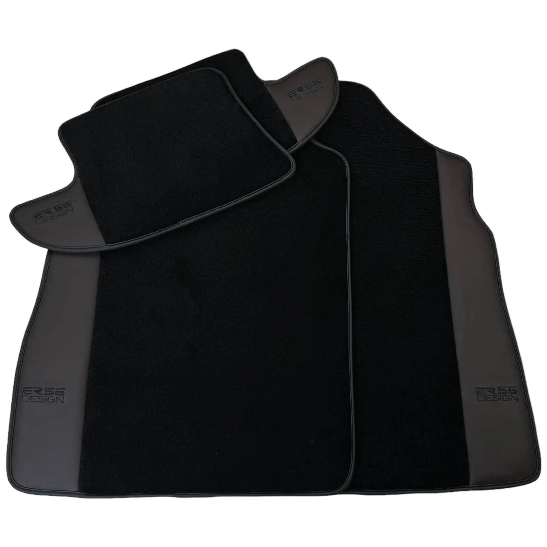 Black Floor Mats for Bentley Continental GTC (2006–2011) with Dark Brown Leather | ER56 Design - AutoWin