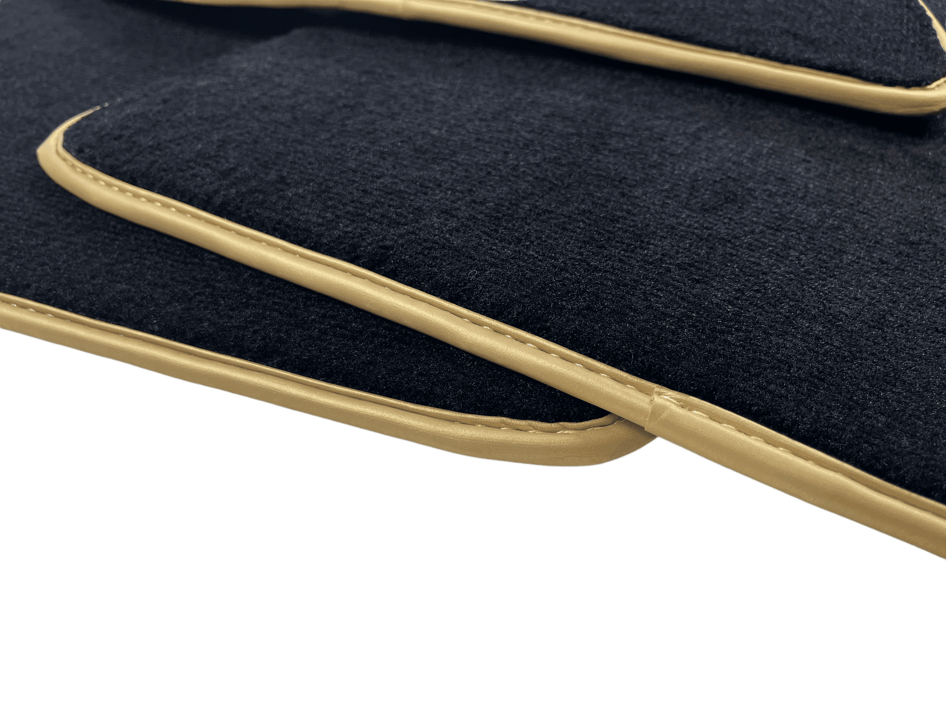 Black Floor Mats For Bentley Continental GTC (2011-2018) With Gold Color Trim - AutoWin