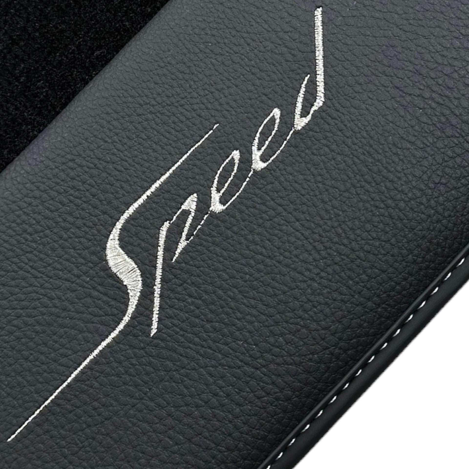 Black Floor Mats For Bentley Flying Spur (2005-2013) with Leather - AutoWin