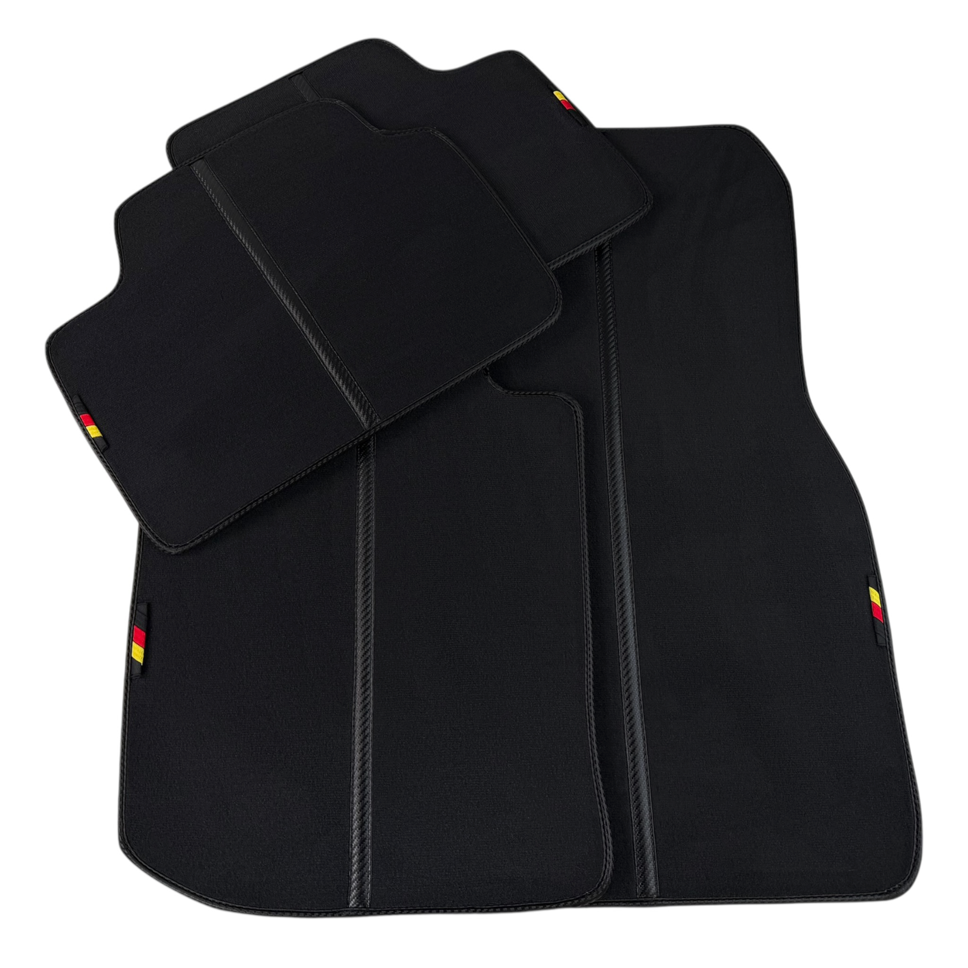 Black Floor Mats for BMW 1 Series E87 (2004-2013) installed in vehicle, showcasing premium design and perfect fit.