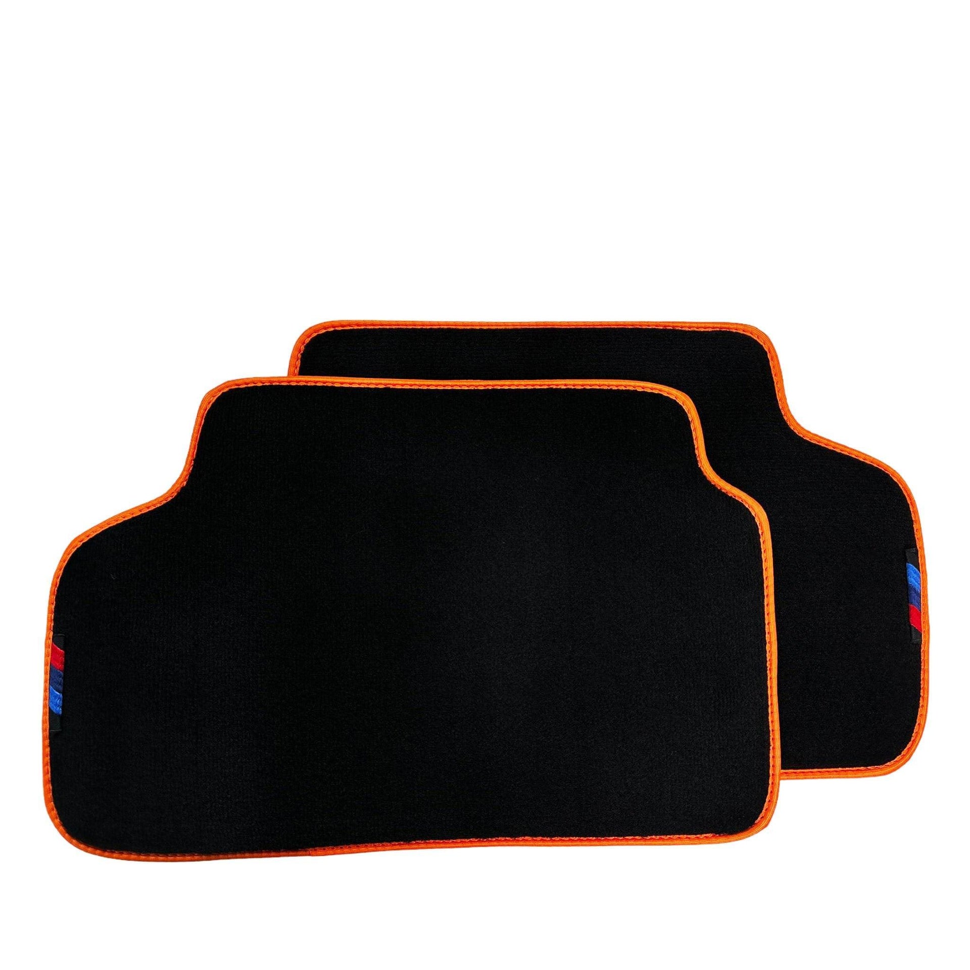 Black Floor Mats For BMW 5 Series G30 | Orange Trim - AutoWin