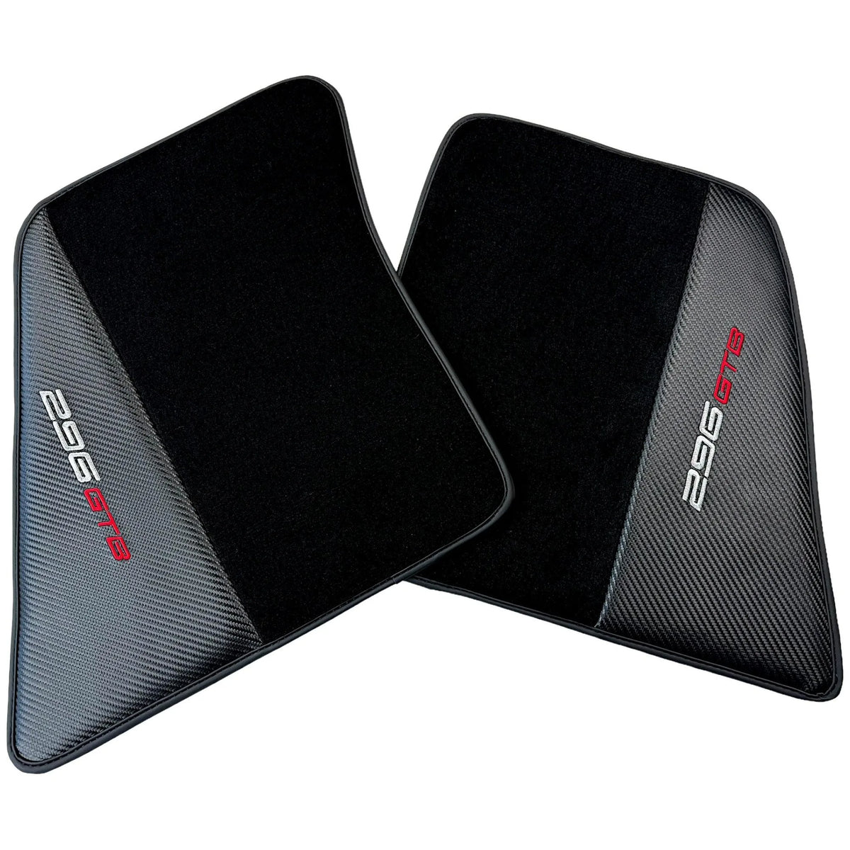 Tapis de sol noirs pour Ferrari 296 GTB (2022-2027) avec fibre de carbone - AutoWin