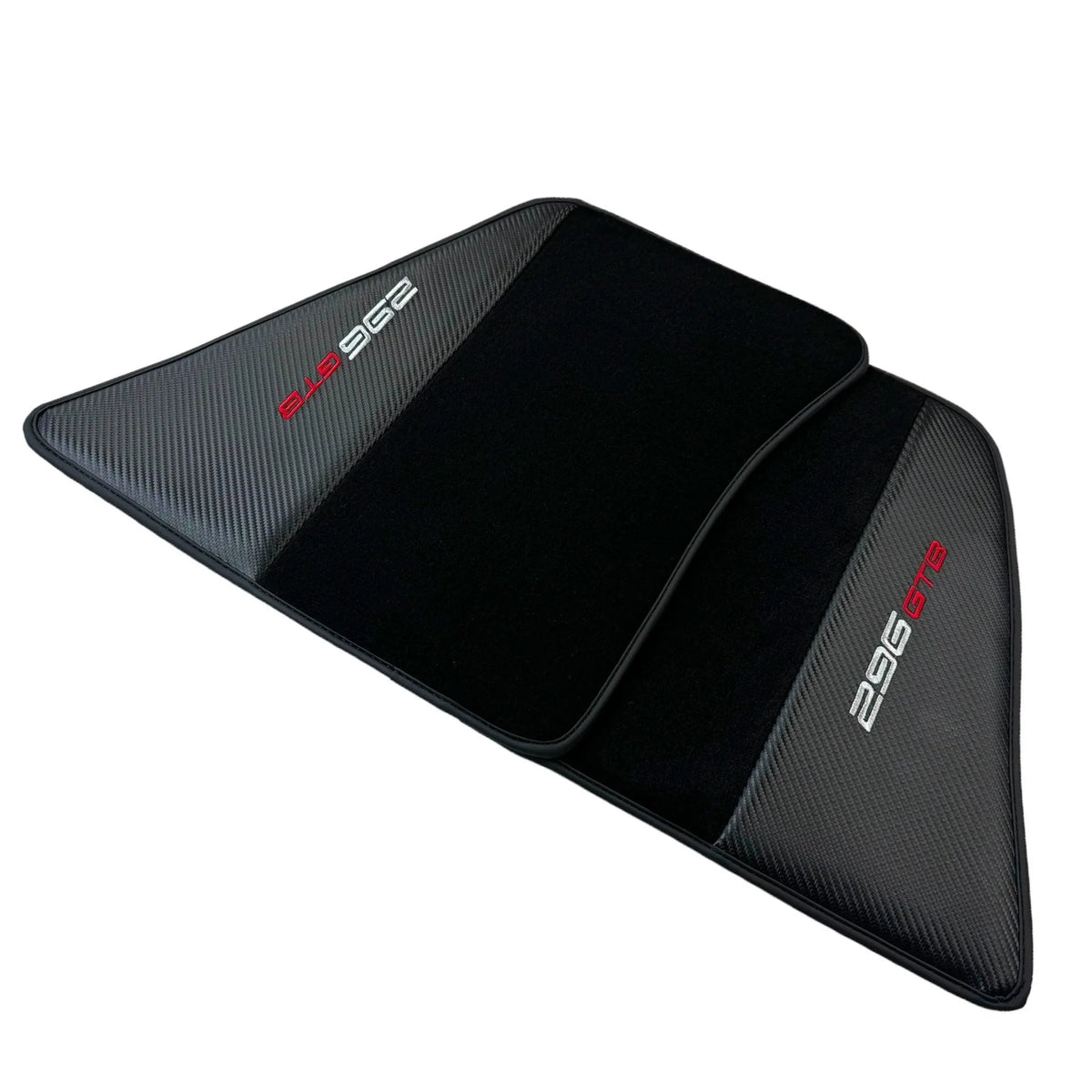 Tapis de sol noirs pour Ferrari 296 GTB (2022-2027) avec fibre de carbone - AutoWin