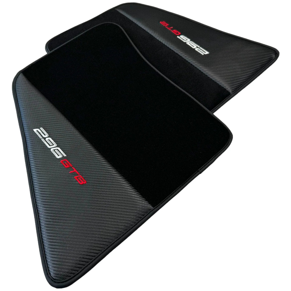 Tapis de sol noirs pour Ferrari 296 GTB (2022-2027) avec fibre de carbone - AutoWin
