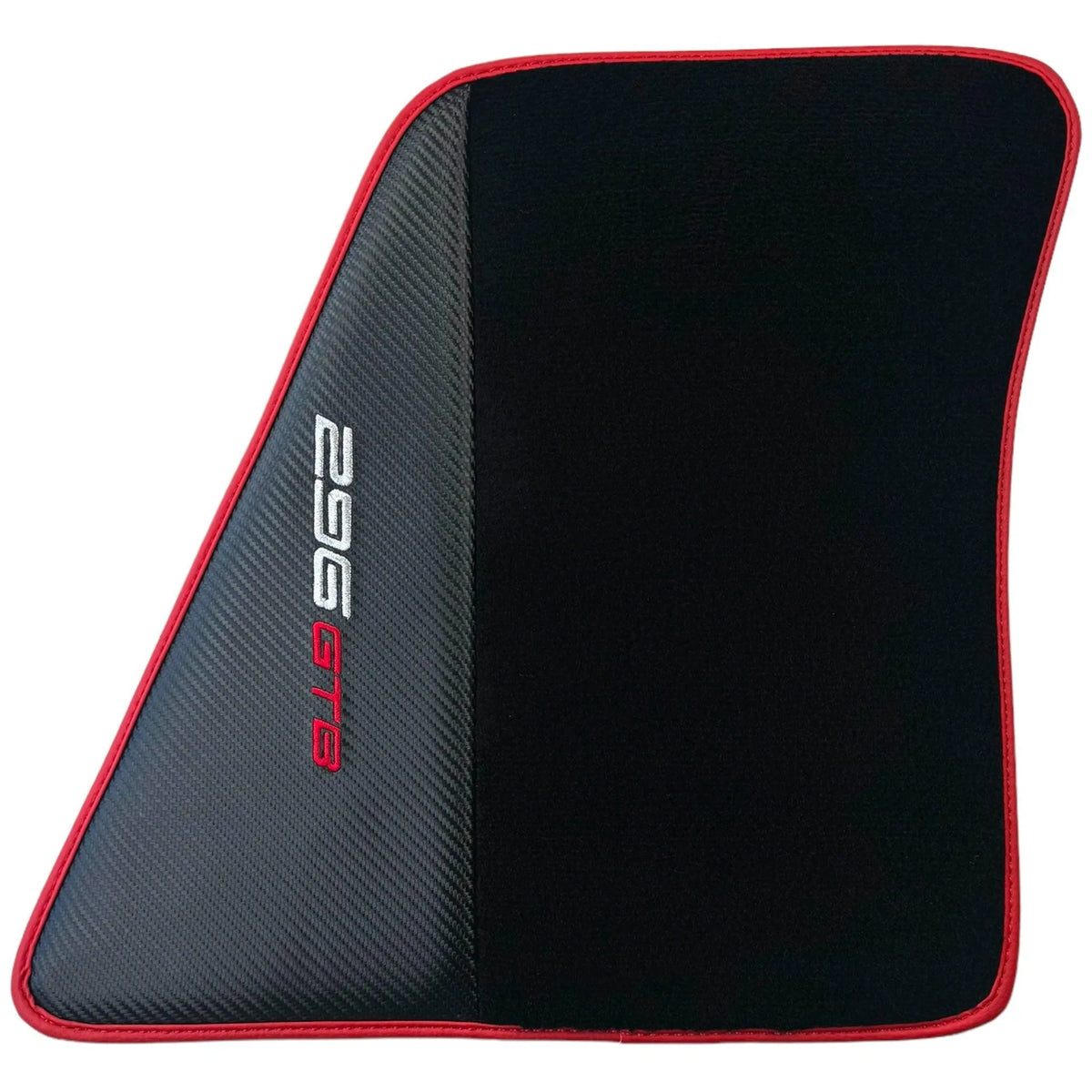 Tapis de sol noir pour Ferrari 296 GTB (2022-2027) avec fibre de carbone | Bord rouge - AutoWin