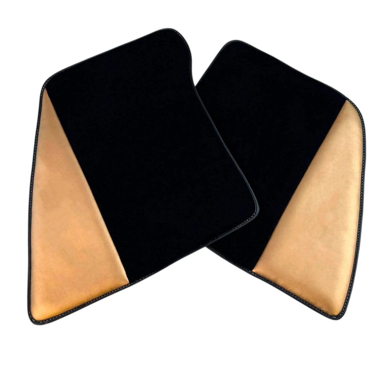 Black Floor Mats for Ferrari 296 GTB (2022-2027) with Gold Leather