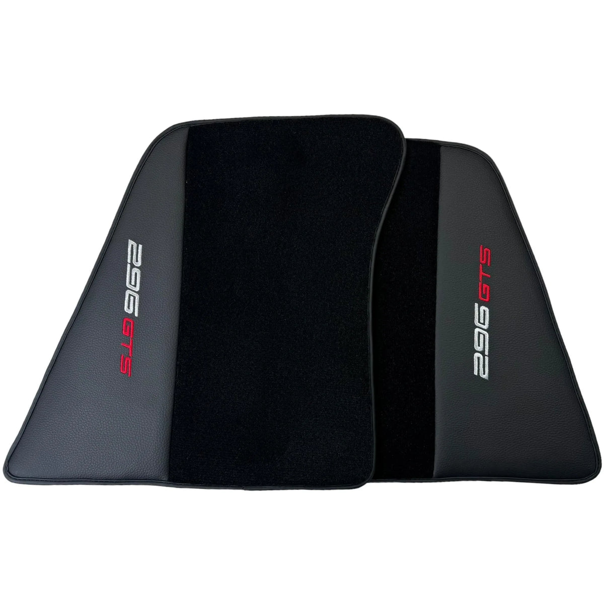 Black Floor Mats for Ferrari 296 GTS (2022-2027) with Leather - AutoWin