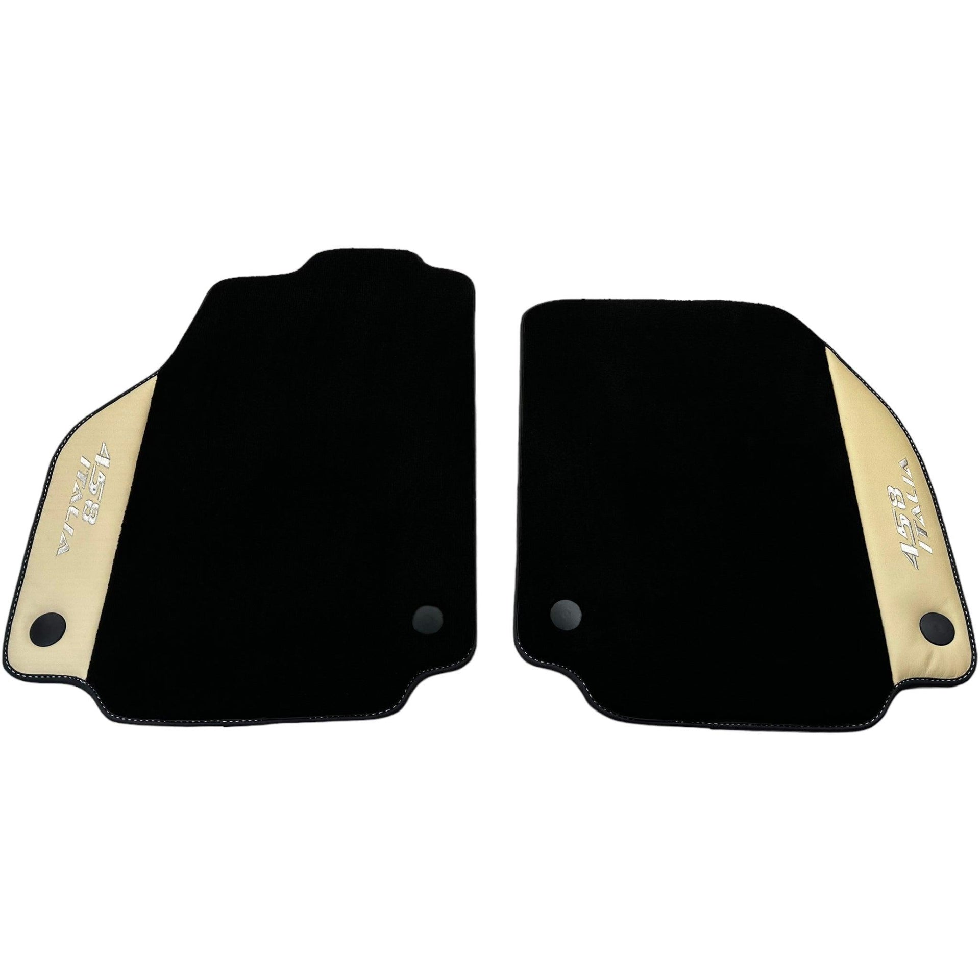 Black Floor Mats for Ferrari 458 Italia (2009-2015) with Crema Nappa Leather - AutoWin