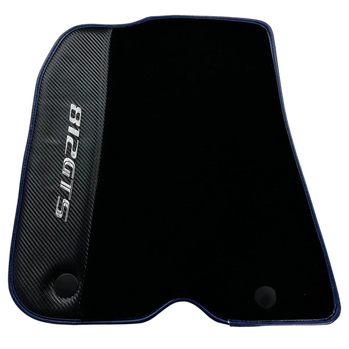 Black Floor Mats for Ferrari 812 GTS (2019-2023) with Carbon Leather - AutoWin