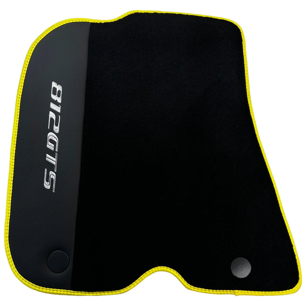 Black Floor Mats for Ferrari 812 GTS (2019-2023) with Leather - AutoWin