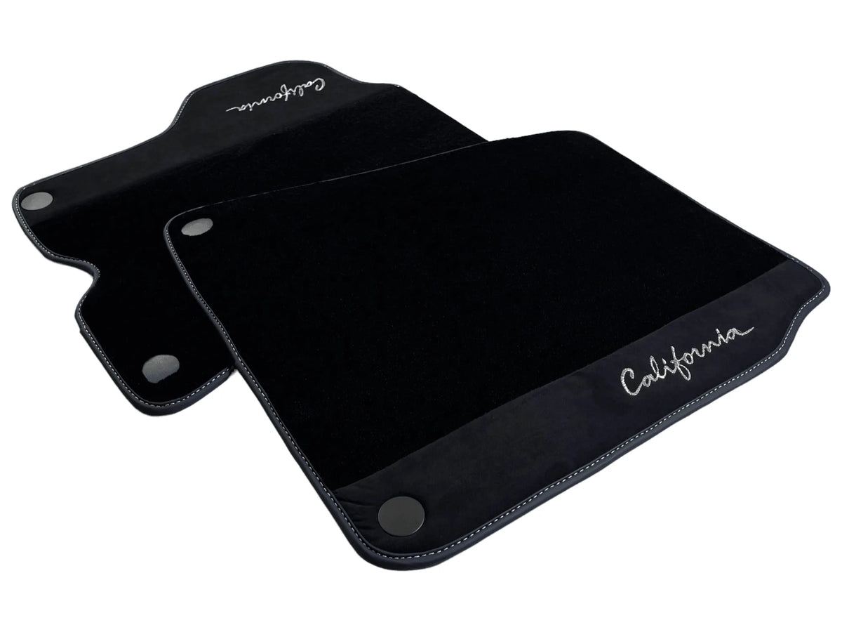 Black Floor Mats For Ferrari California 2008-2014 With Alcantara - AutoWin