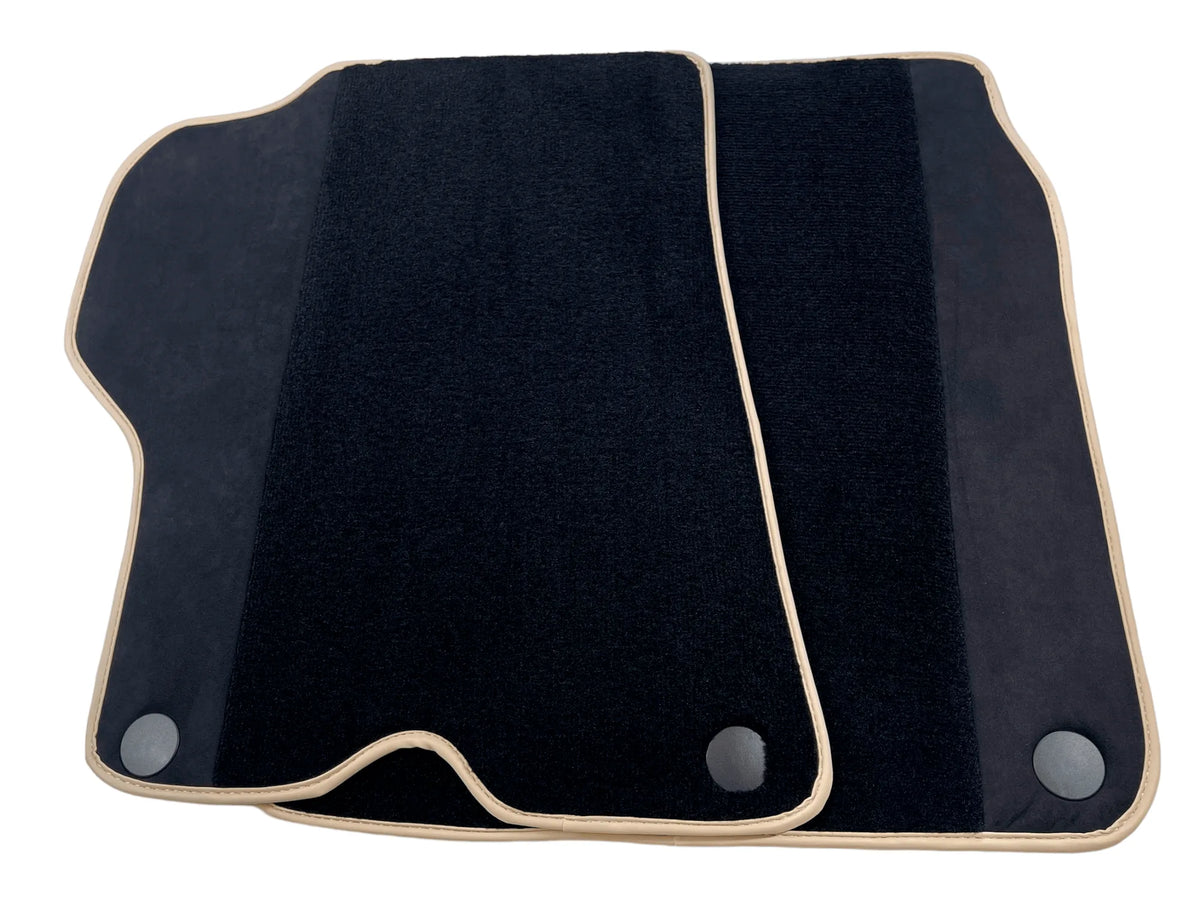 Black Floor Mats For Ferrari California 2008-2014 With Alcantara Beige Trim