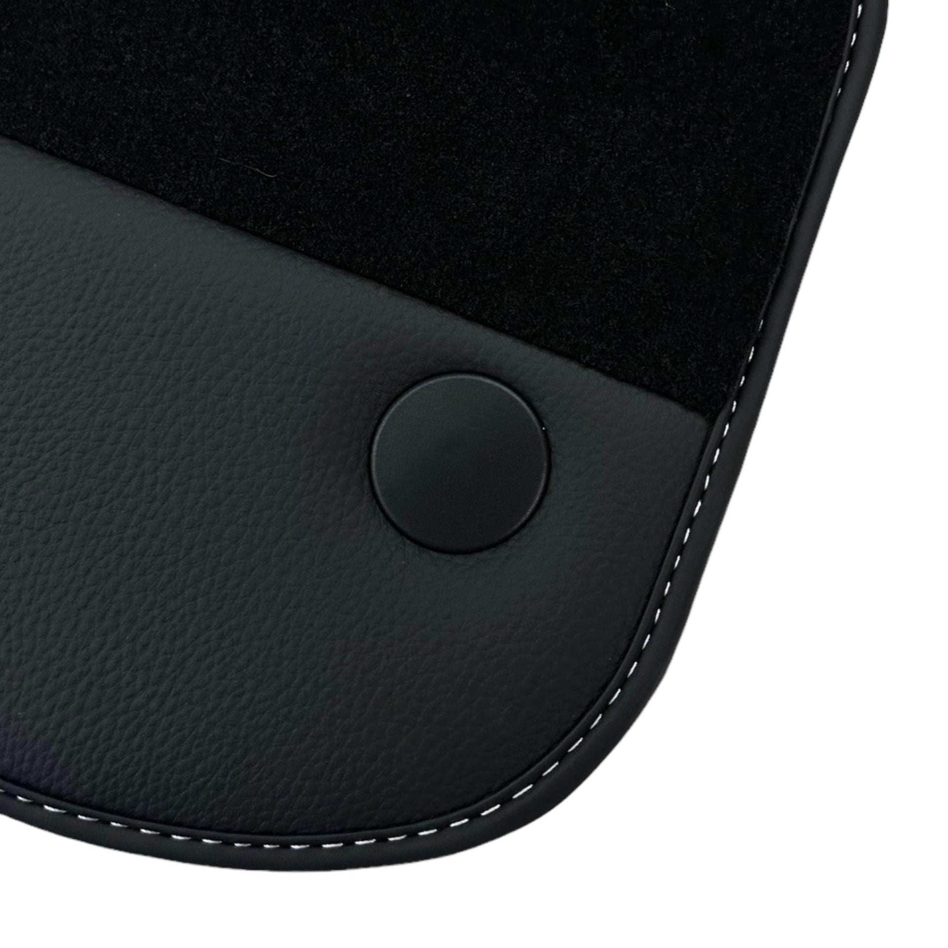 Black Floor Mats for Ferrari F12 TRS (2014) with Leather - AutoWin