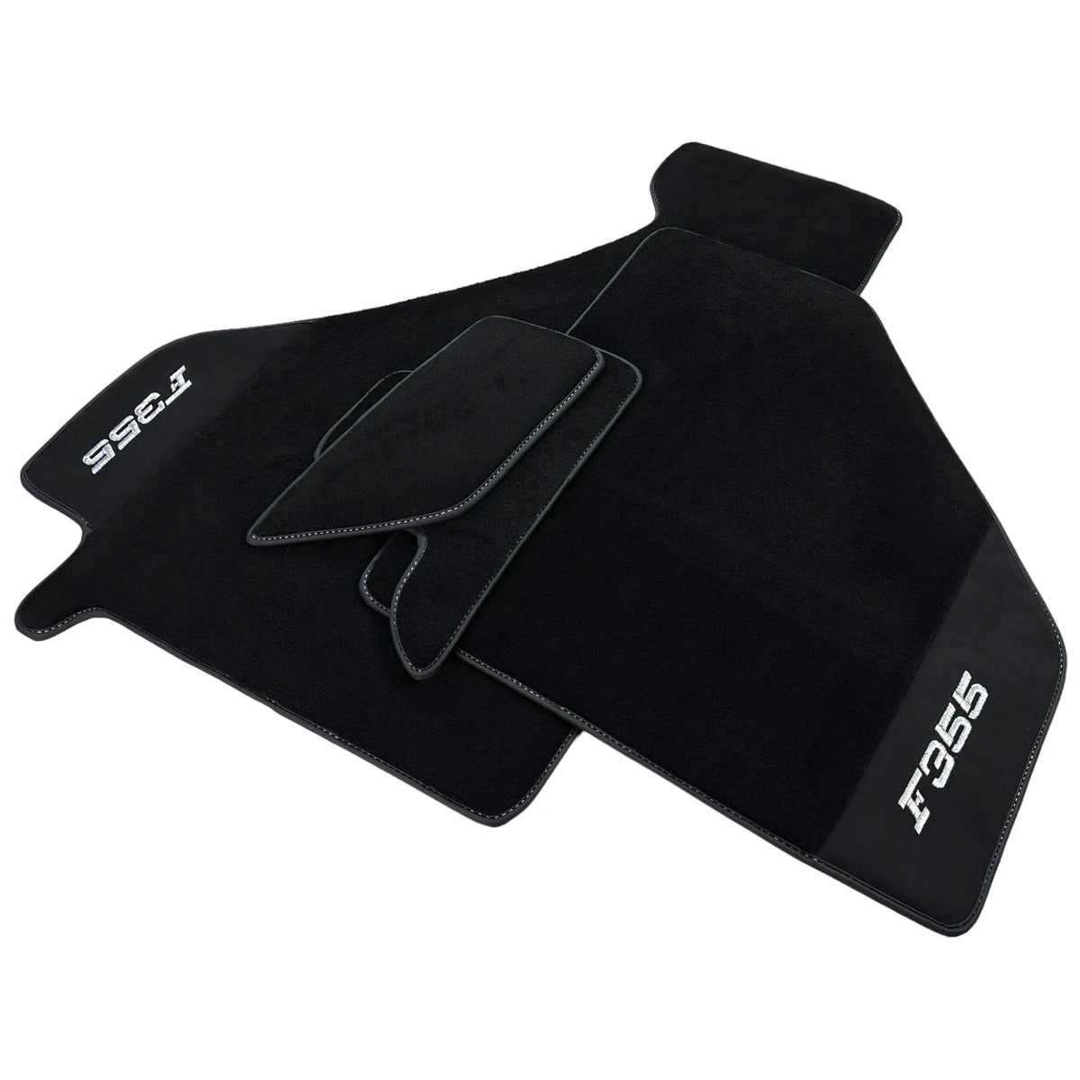 Black Floor Mats For Ferrari F355 1994-1999 With Alcantara Leather - AutoWin