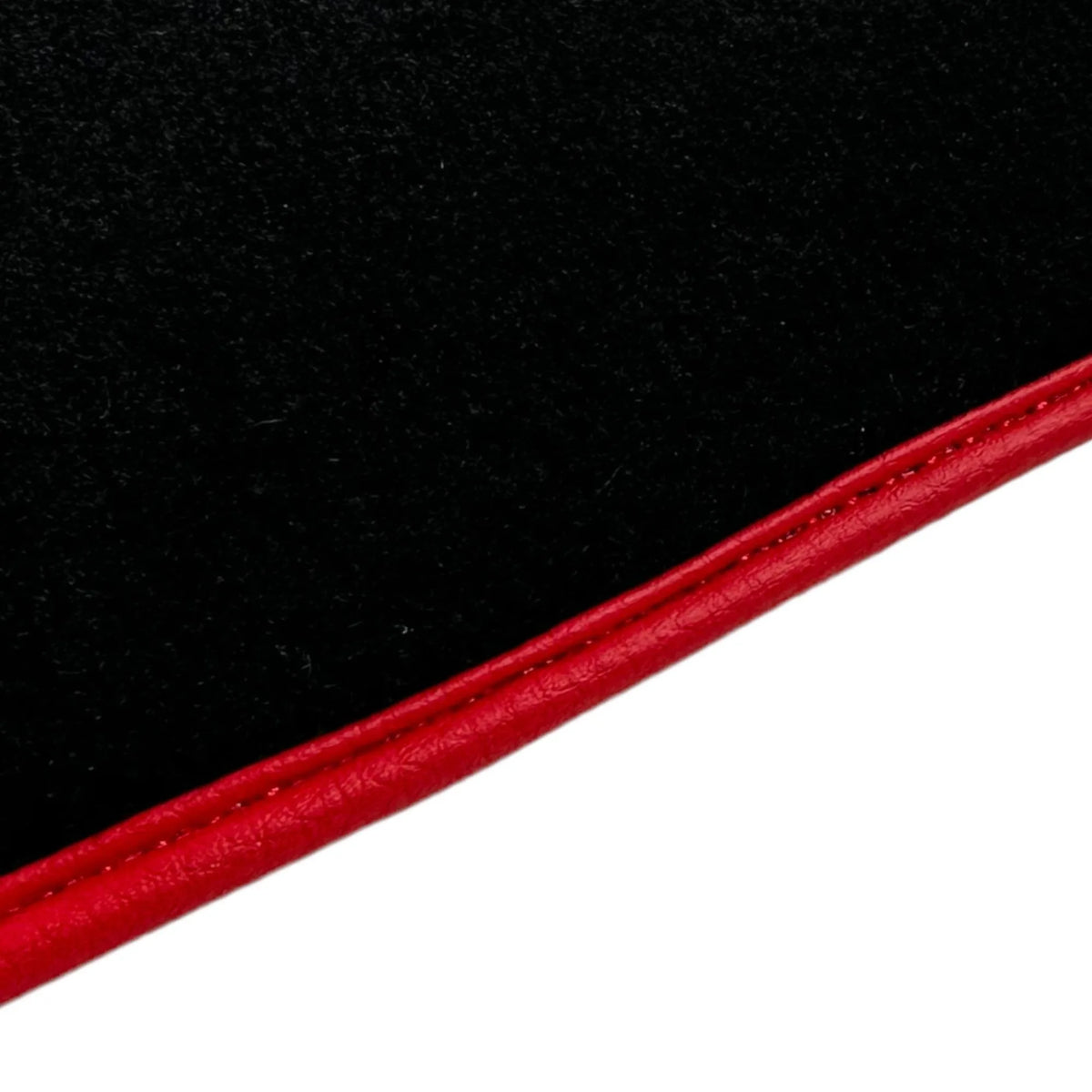 Black Floor Mats For Ferrari GTC4 Lusso (2016-2023) with Leather and Red Trim - AutoWin