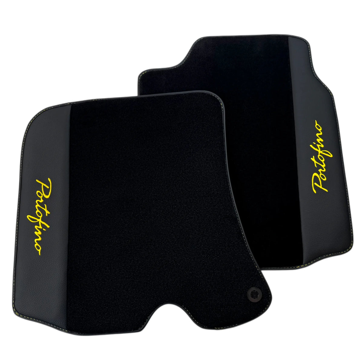 Black Floor Mats for Ferrari Portofino (2018-2023) with Leather