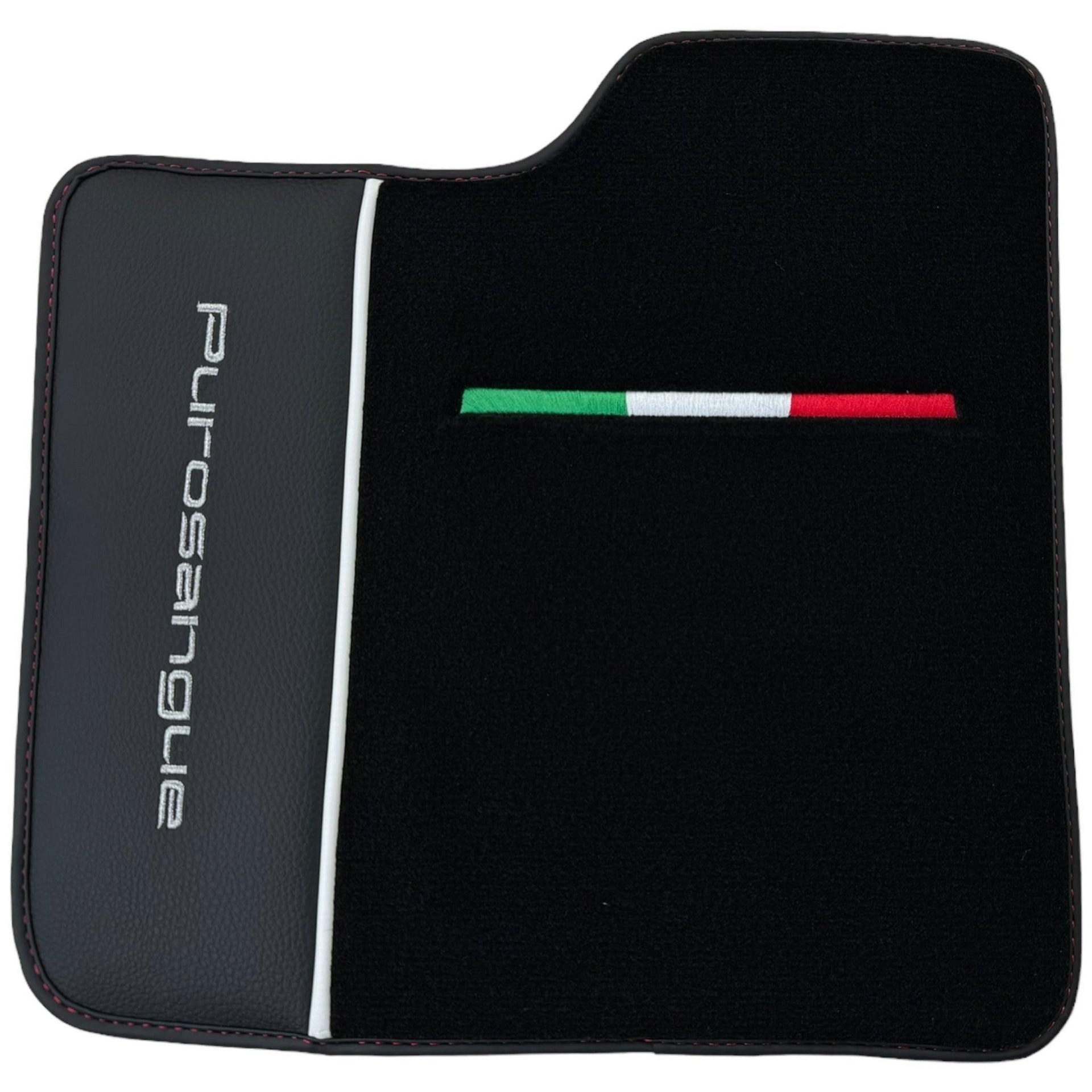Black Floor Mats for Ferrari Purosangue with Leather - AutoWin