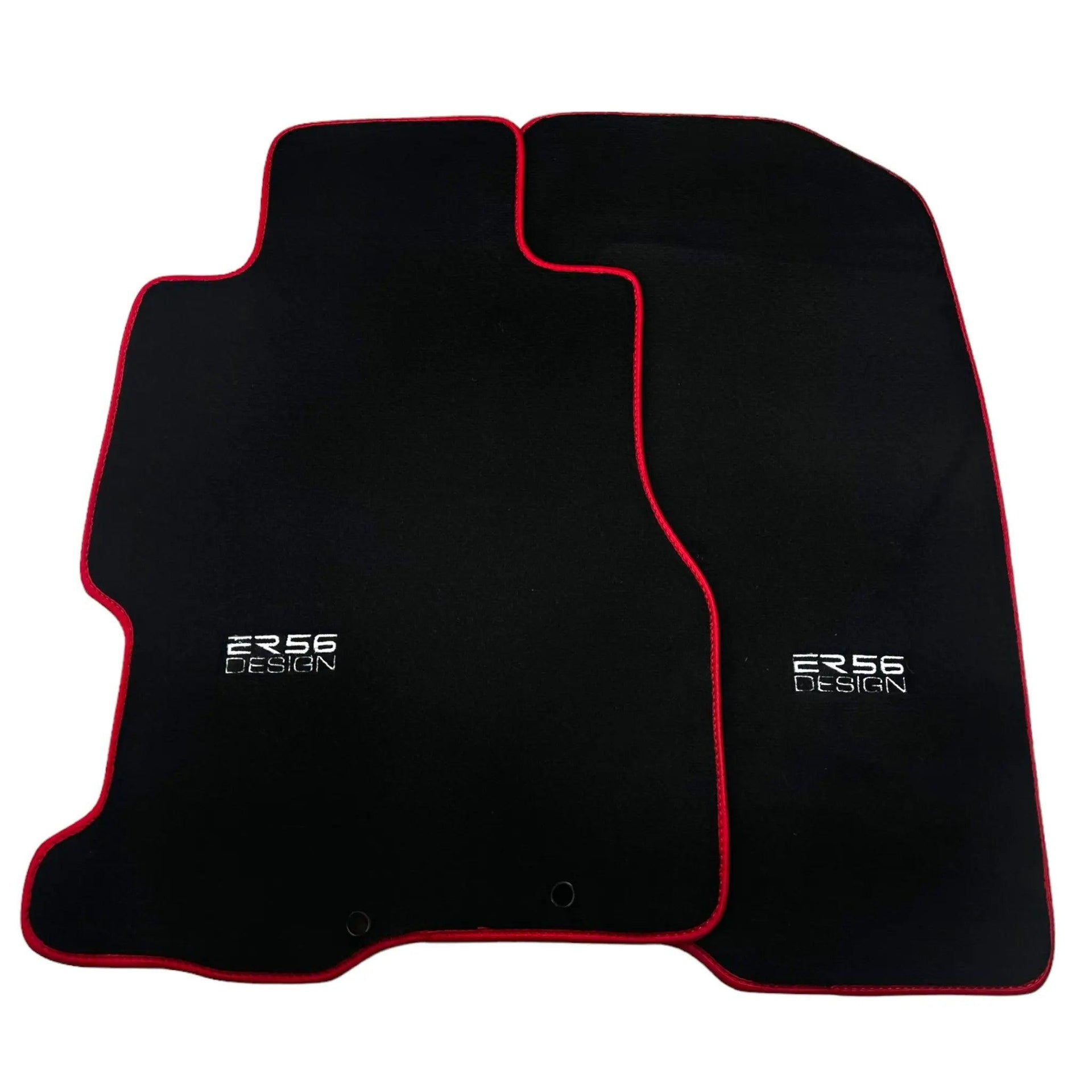 Black Floor Mats For Honda Civic VII (2001-2005) ER56 Design with Red Trim - AutoWin