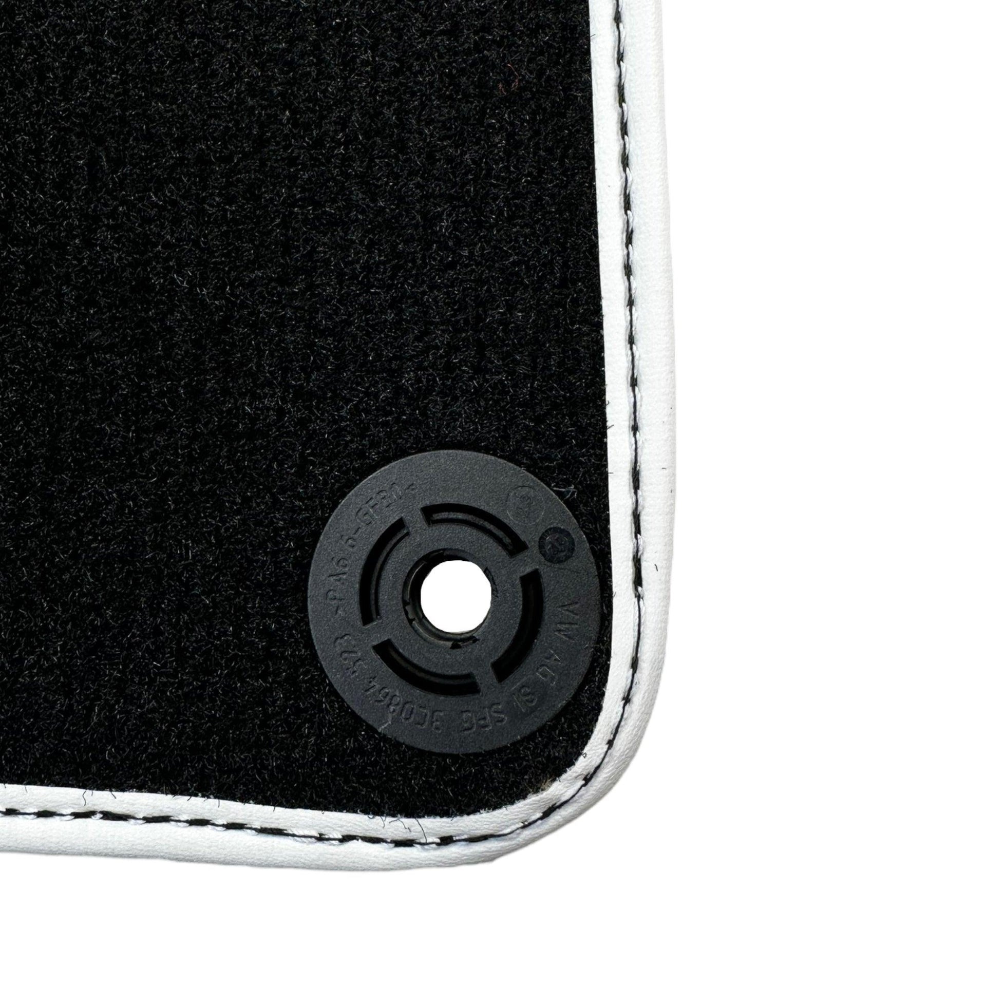 Custom Black Floor Mats for Lamborghini Huracan STO - White Trim