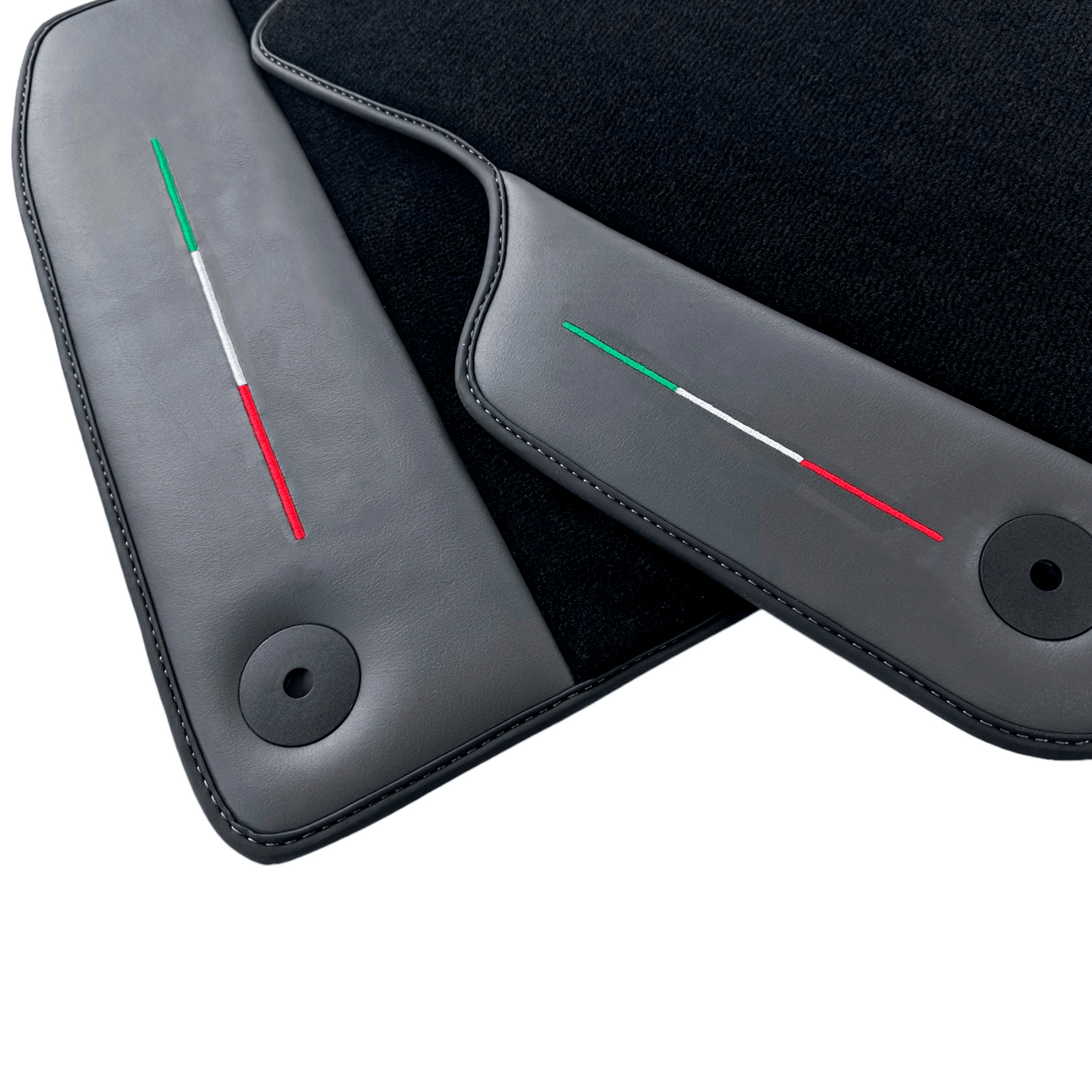 Black Floor Mats for Lamborghini Urus With Dark Gray Leather - AutoWin